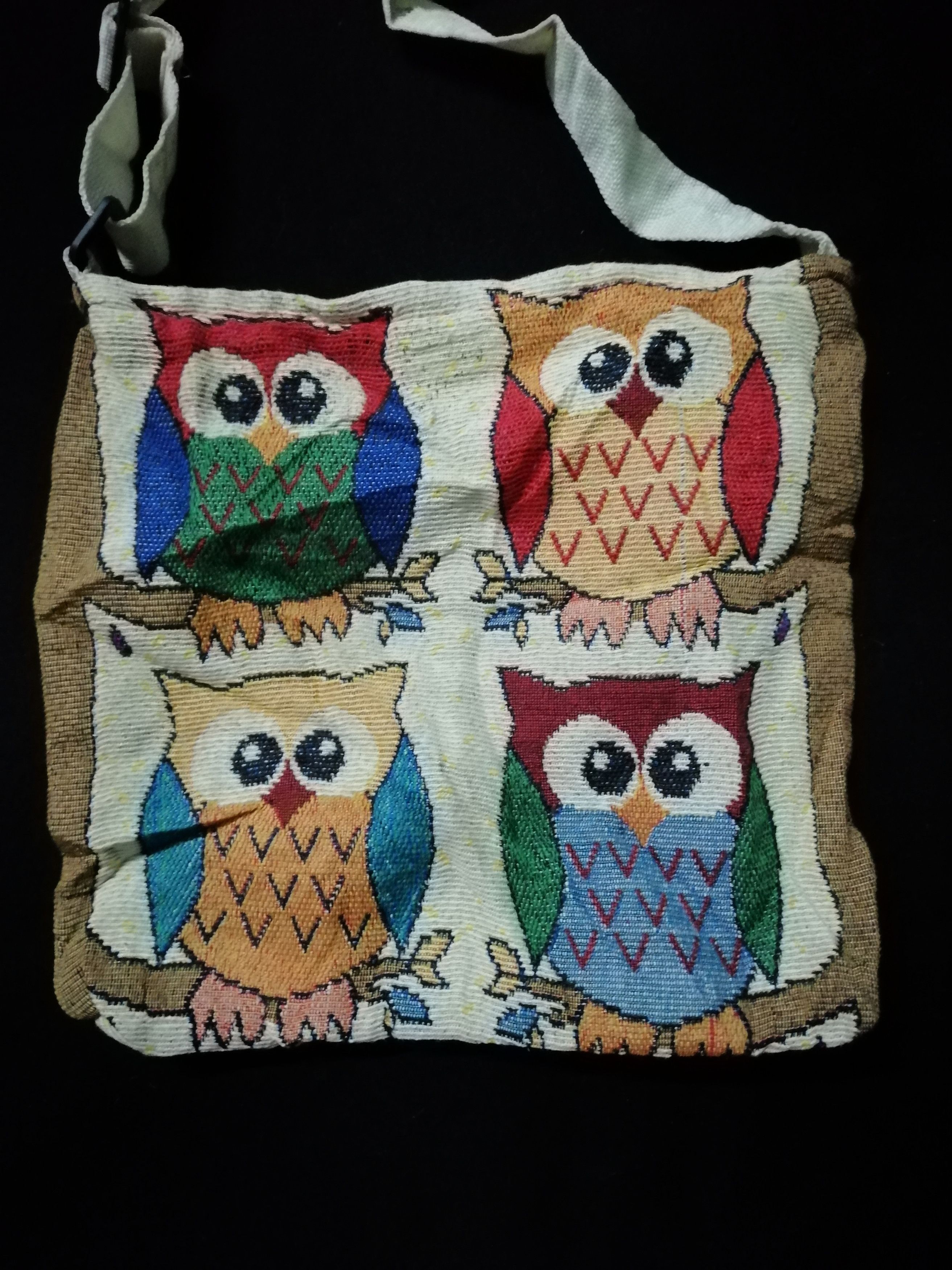 Vintage Vintage Art Owl Printed Crossbody Bag Size ONE SIZE - 3 Thumbnail