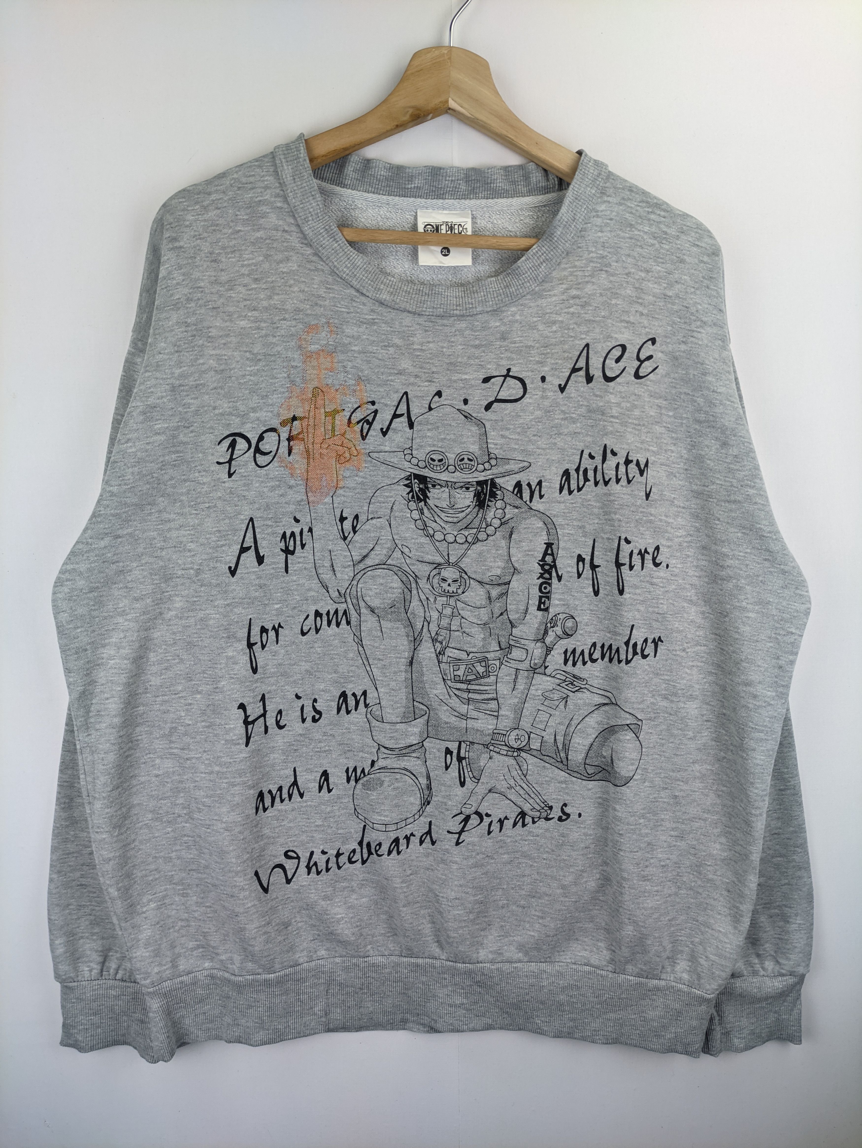 Anime Steals🔥Vintage Sweatshirt Anime Portgas D. Ace One Piece Size US XXL / EU 58 / 5 - 1 Thumbnail