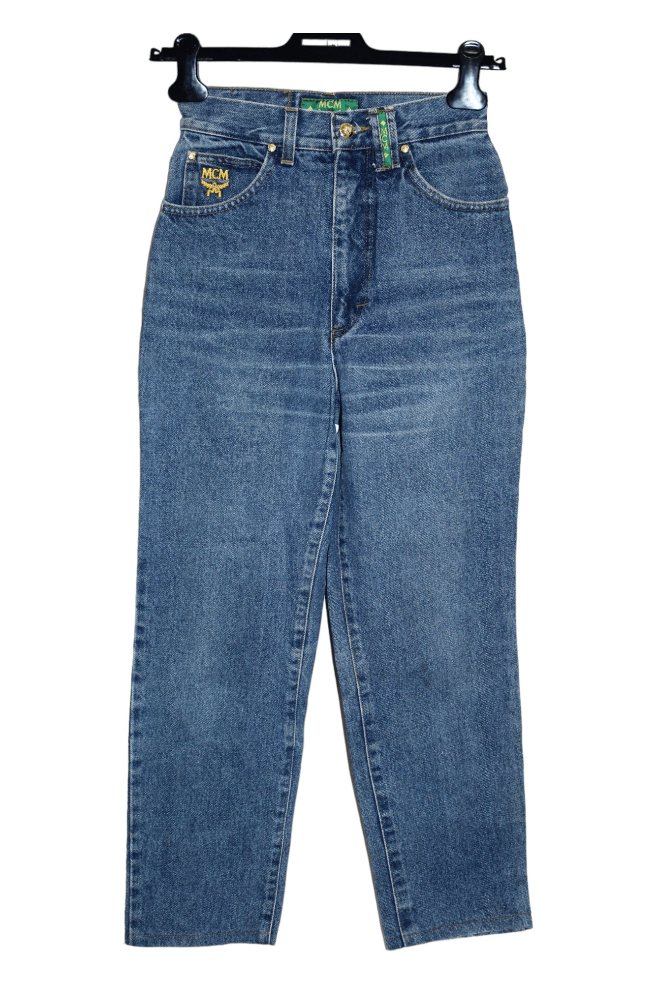 MCM RARE 90s MCM high waist stonewash mom baggy jeans spike logo Size 24" / US 00 / IT 34 - 2 Thumbnail