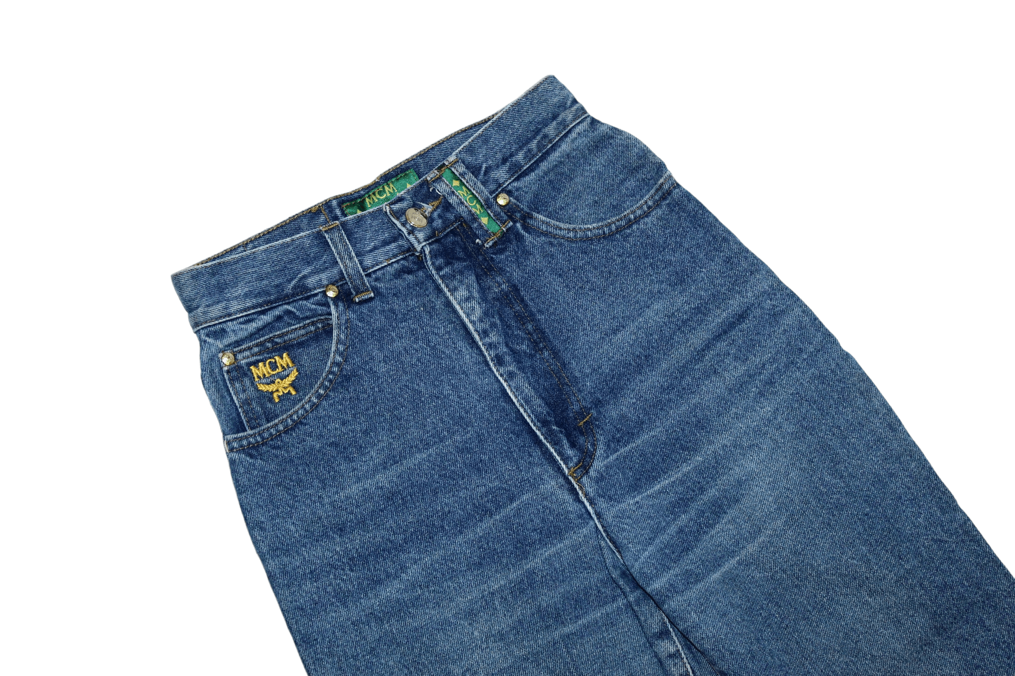 MCM RARE 90s MCM high waist stonewash mom baggy jeans spike logo Size 24" / US 00 / IT 34 - 9 Thumbnail