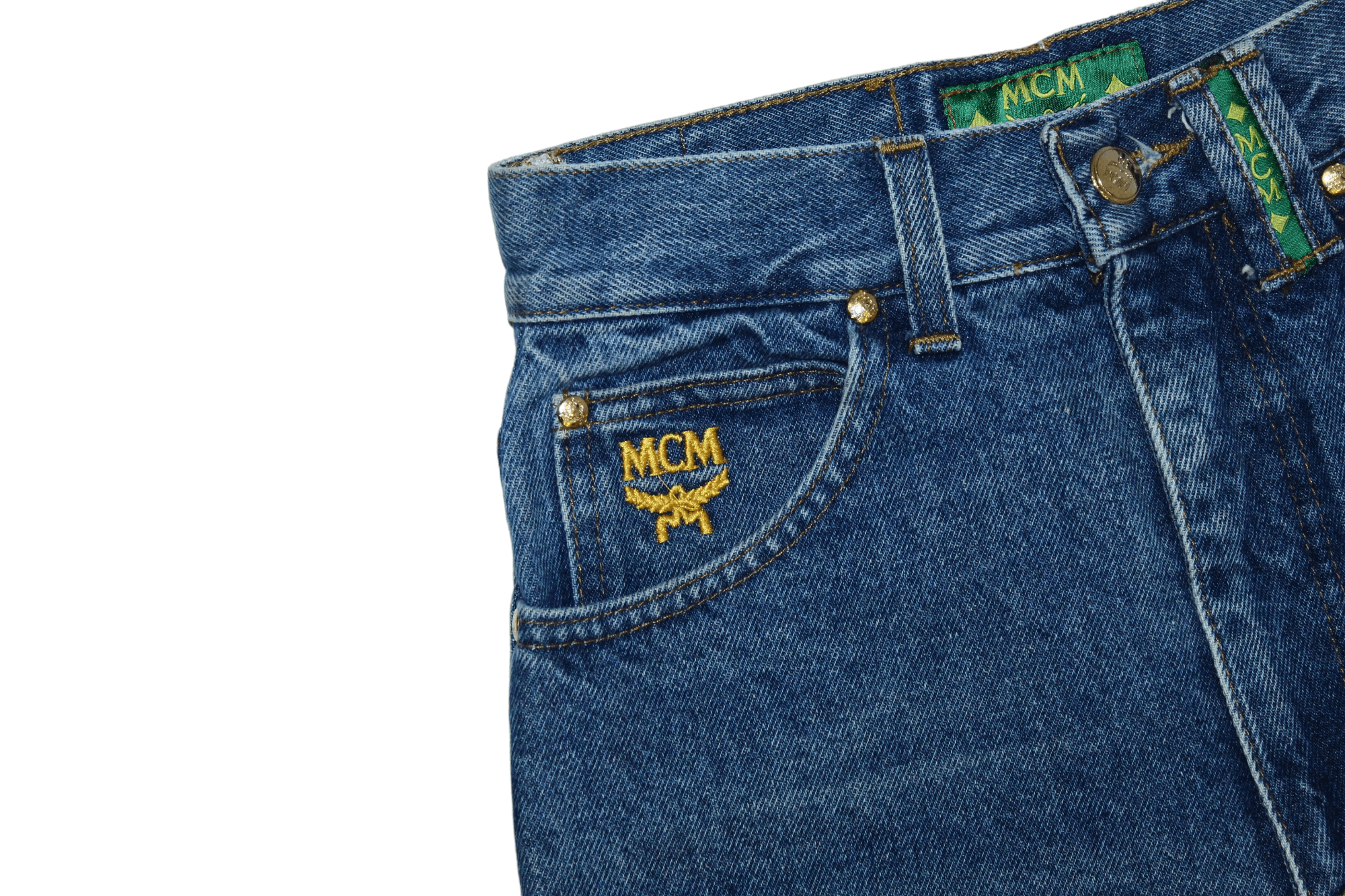 MCM RARE 90s MCM high waist stonewash mom baggy jeans spike logo Size 24" / US 00 / IT 34 - 10 Thumbnail