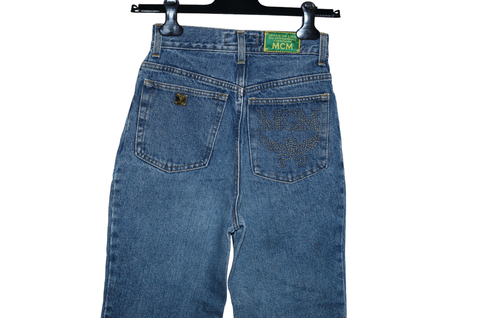 MCM RARE 90s MCM high waist stonewash mom baggy jeans spike logo Size 24" / US 00 / IT 34 - 4 Thumbnail