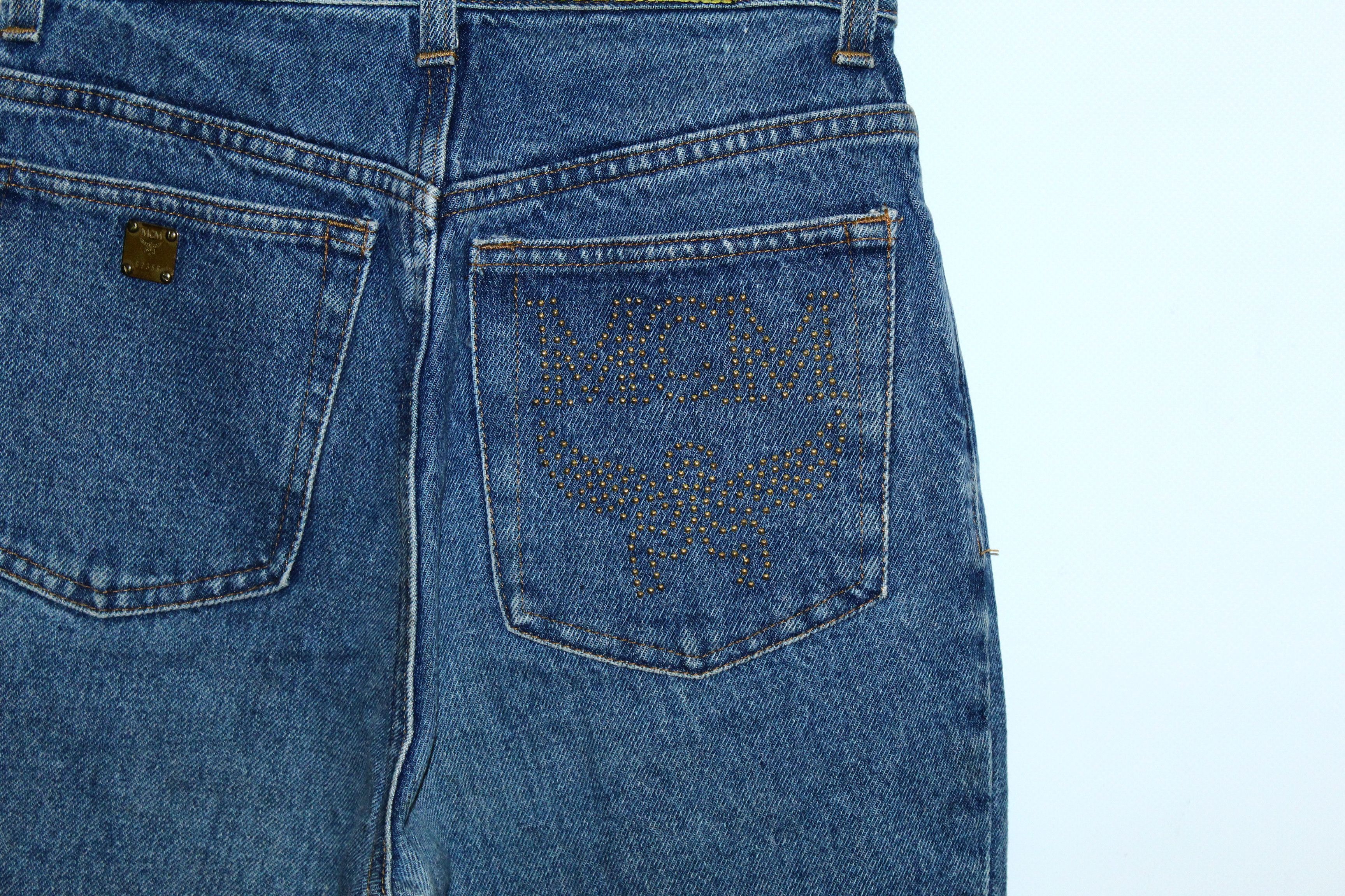 MCM RARE 90s MCM high waist stonewash mom baggy jeans spike logo Size 24" / US 00 / IT 34 - 5 Thumbnail