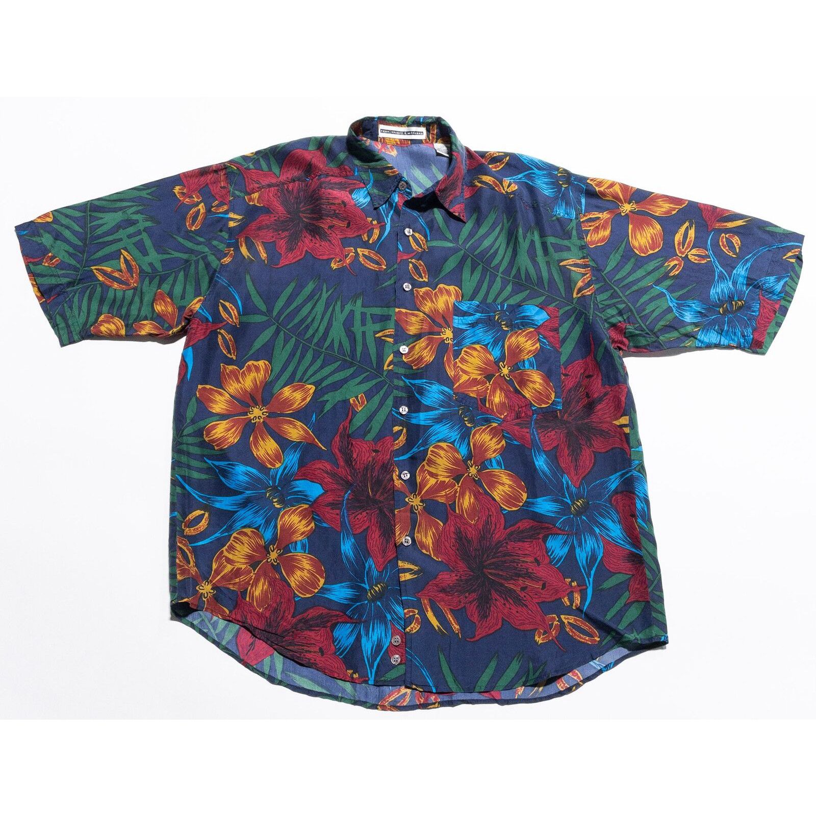 Vintage Fenn Wright & Manson Silk Shirt Men's Medium Colorful Floral ...