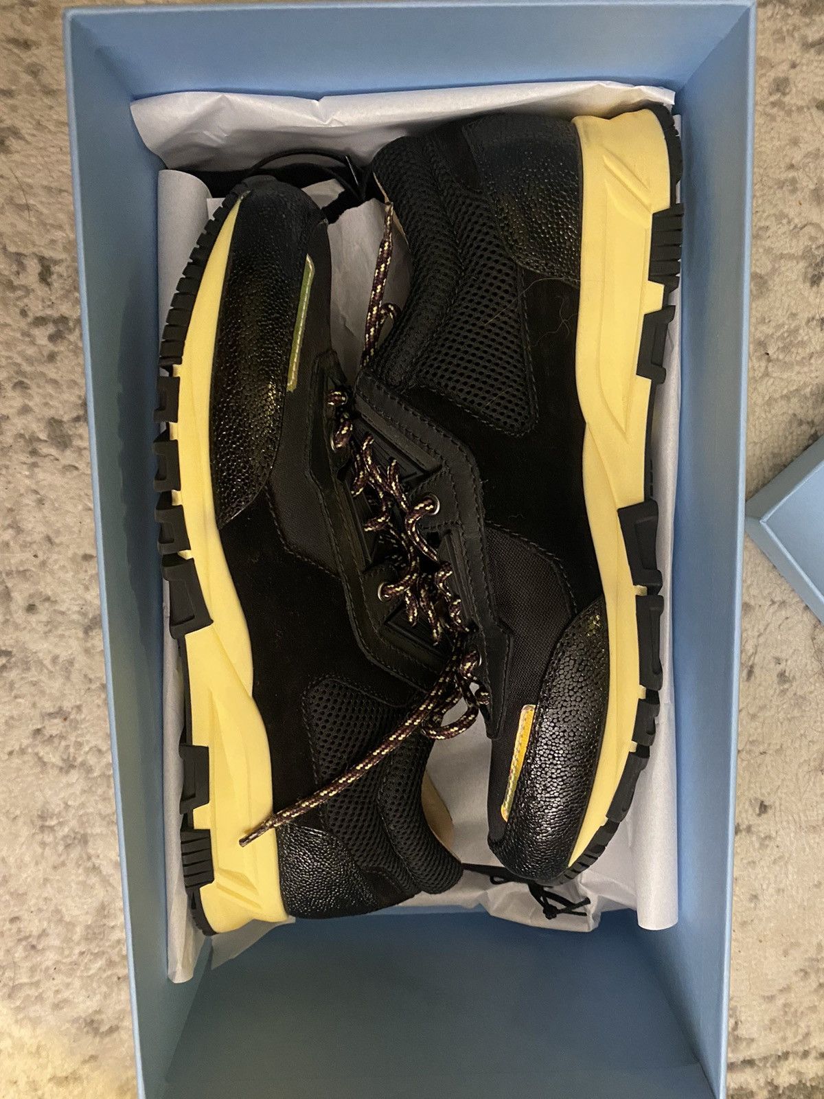 Lanvin Black & Yellow Low Top Runner