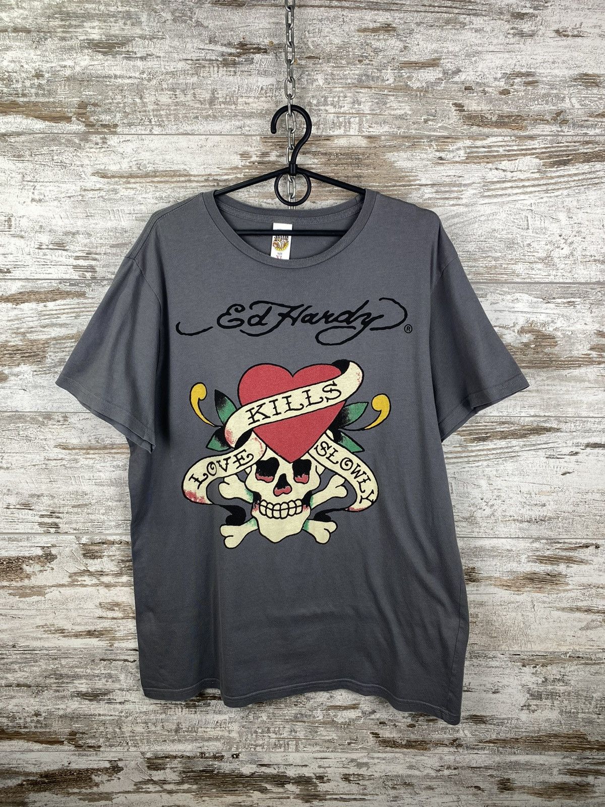 Ed Hardy × Vintage Mens Vintage Ed Hardy T Shirt by Christian Audigier y2k rare Size US XL / EU 56 / 4 - 1 Thumbnail