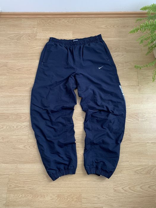 Nike Vintage Nike Navy Track Pants Swoosh Spell Out