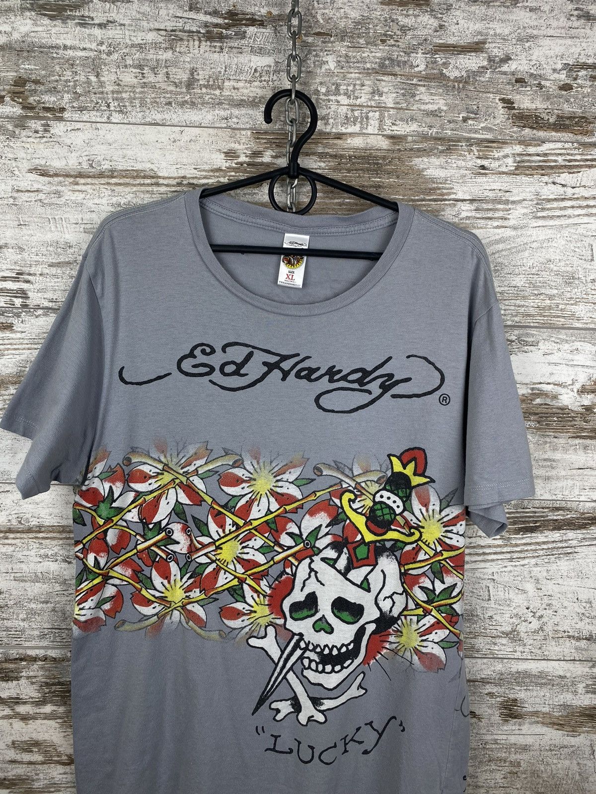 Ed Hardy × Vintage Mens Vintage Ed Hardy T Shirt by Christian Audigier y2k rare Size US XL / EU 56 / 4 - 6 Thumbnail