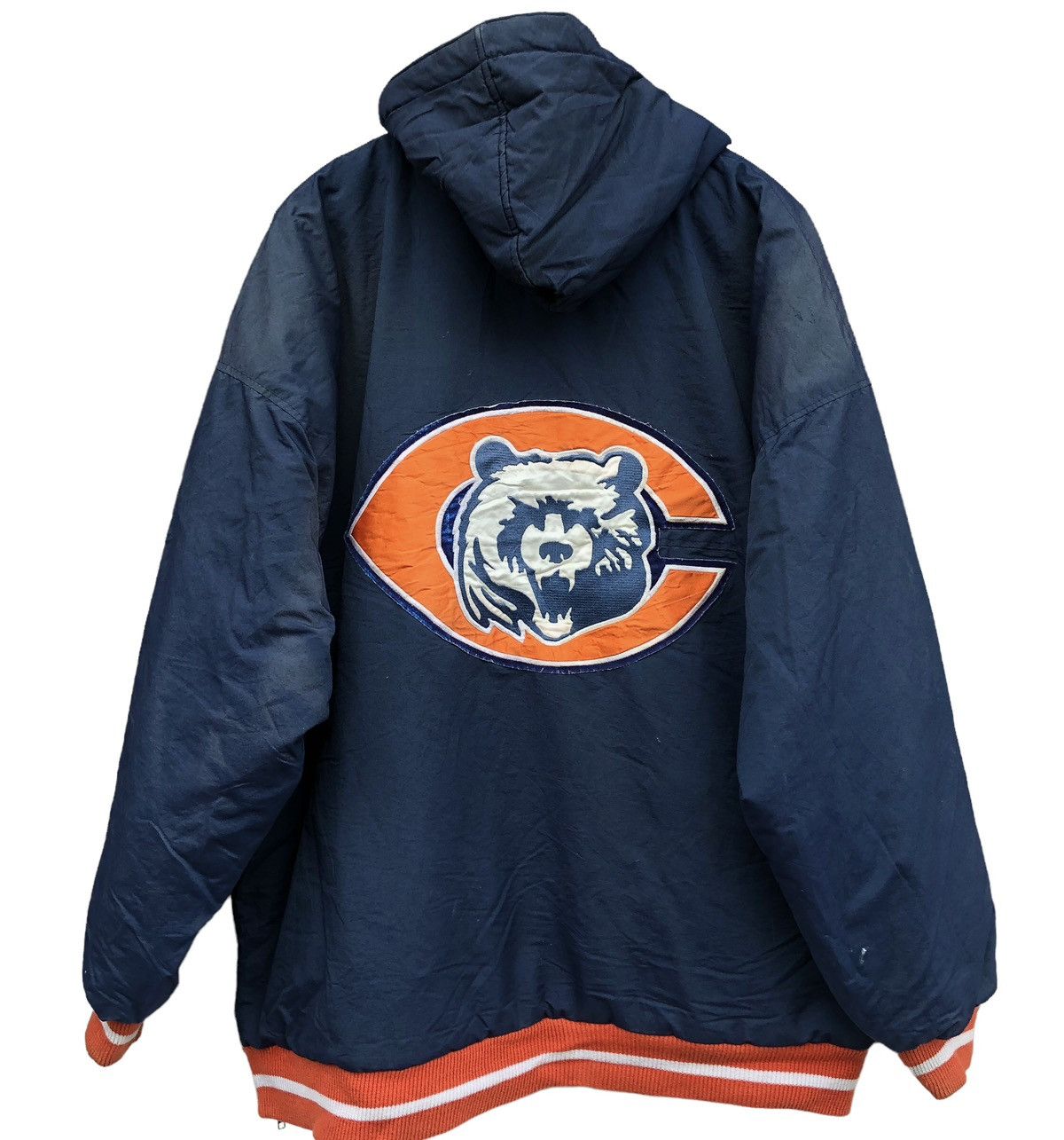 Vintage 90s NFL Chicago Bears hooded stadium jacket