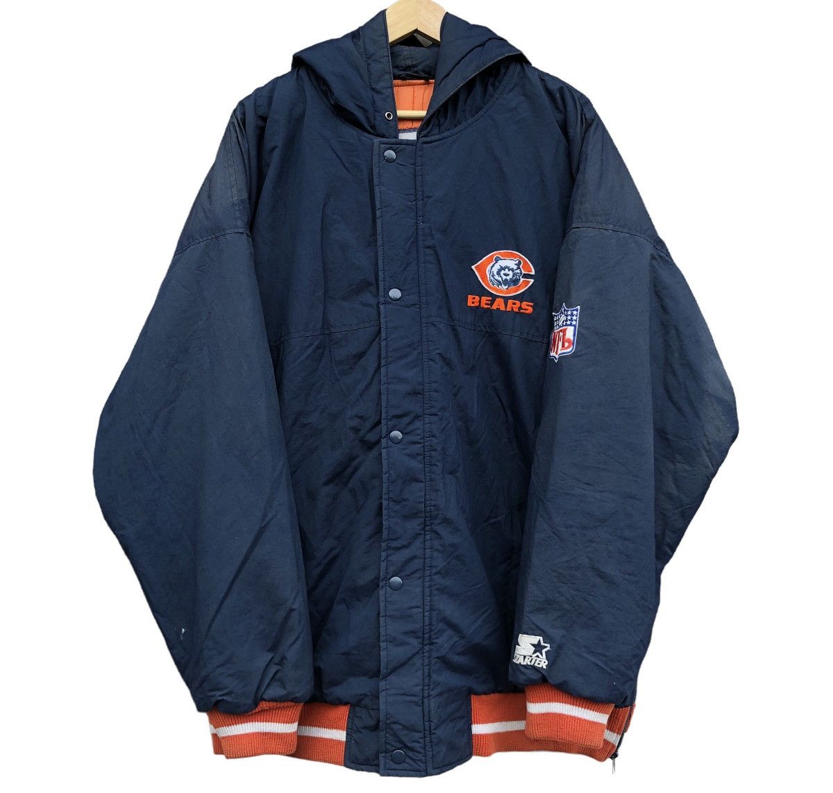 NFL × Starter × Vintage Vintage 90s NFL Chicago Bears hooded stadium jacket Size US XXL / EU 58 / 5 - 2 Thumbnail
