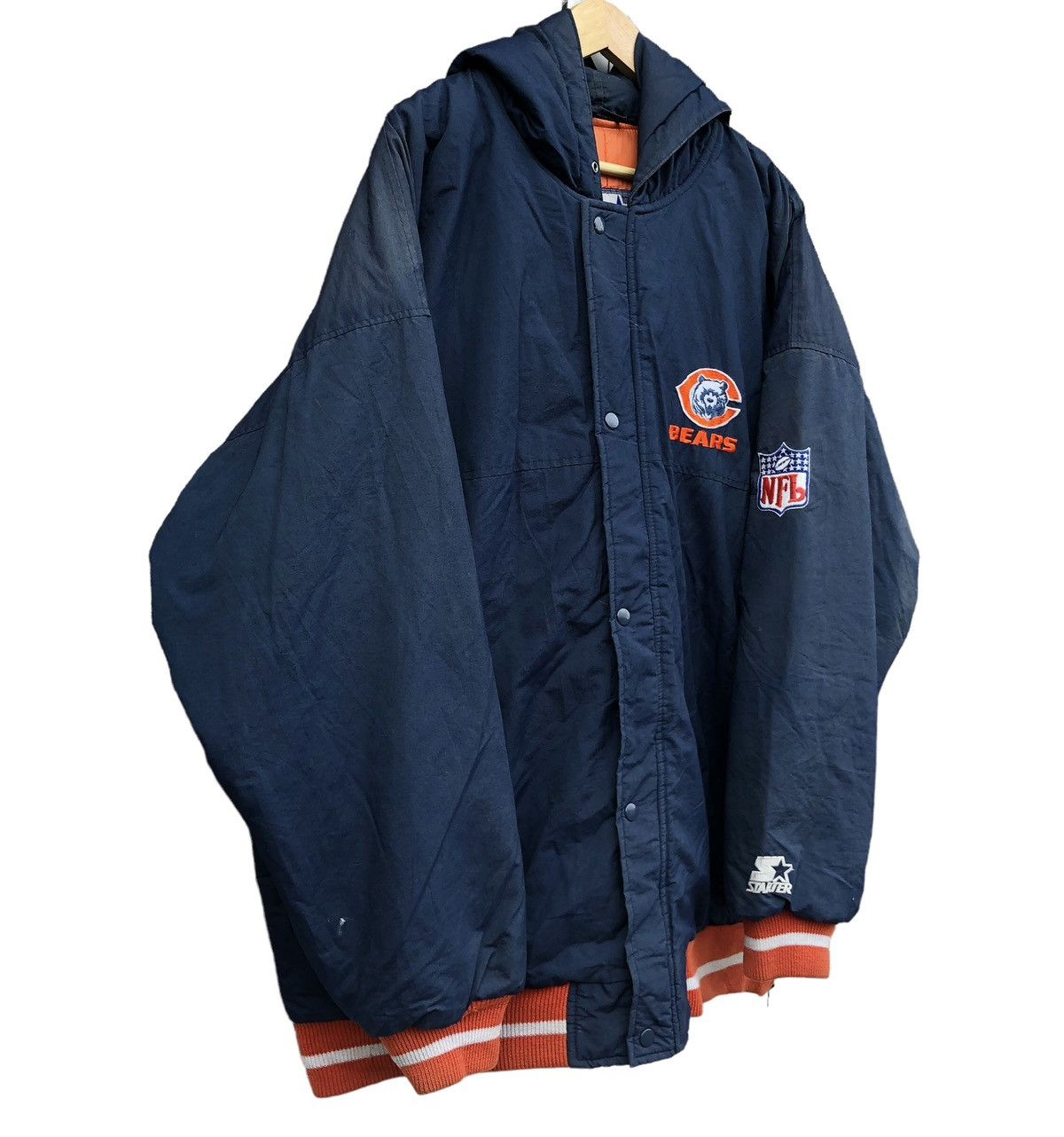 NFL × Starter × Vintage Vintage 90s NFL Chicago Bears hooded stadium jacket Size US XXL / EU 58 / 5 - 3 Thumbnail