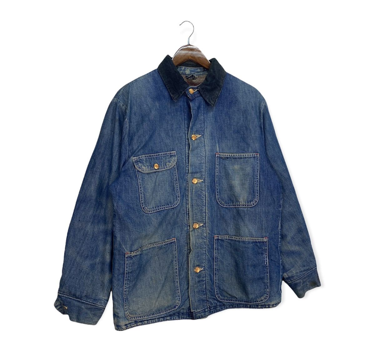Japanese Brand Vintage Denim Workers Jacket Size US L / EU 52-54 / 3 - 3 Thumbnail