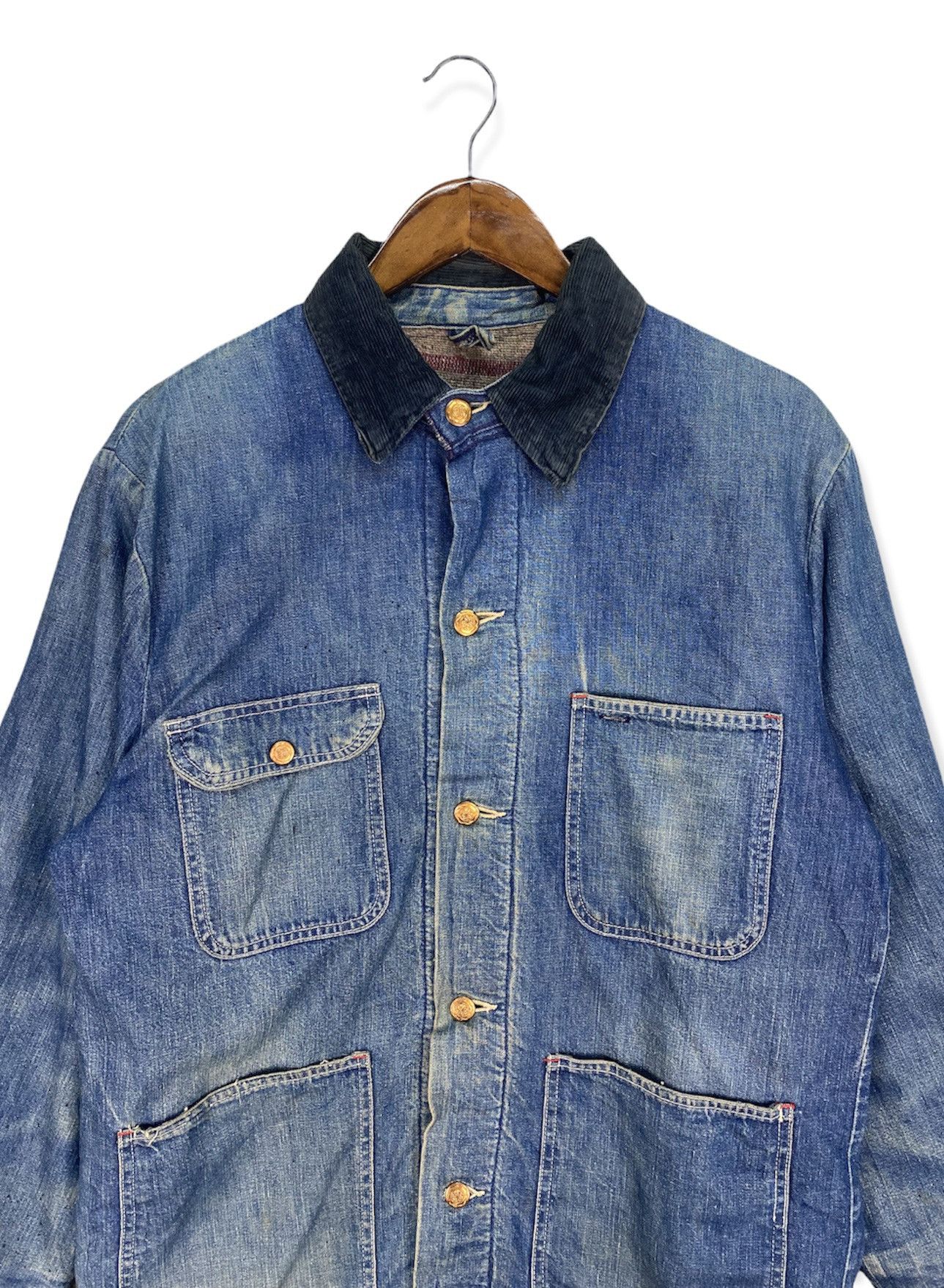 Japanese Brand Vintage Denim Workers Jacket Size US L / EU 52-54 / 3 - 2 Thumbnail