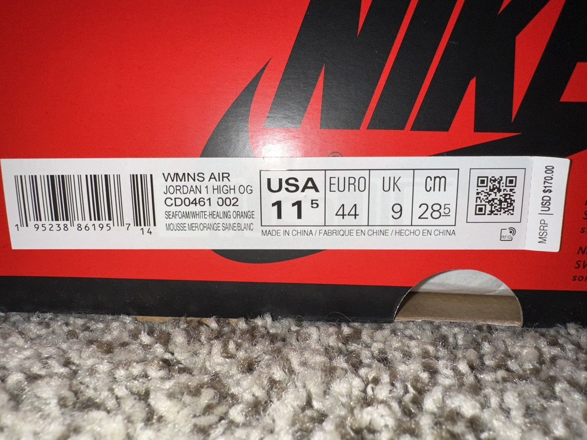 Jordan Brand Jordan 1 High OG Seafoam Size US 10 / EU 43 - 7 Thumbnail