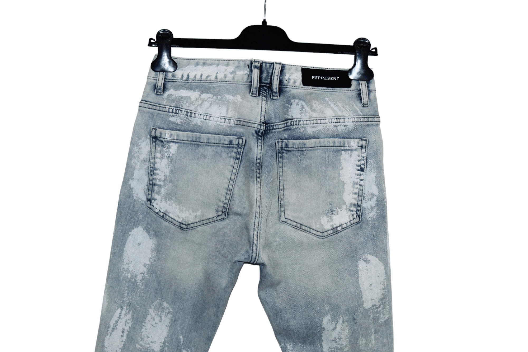 Represent Clo. Represent Knee Destroyer Bleach Blue Denim Skinny Jeans Size US 29 - 5 Thumbnail