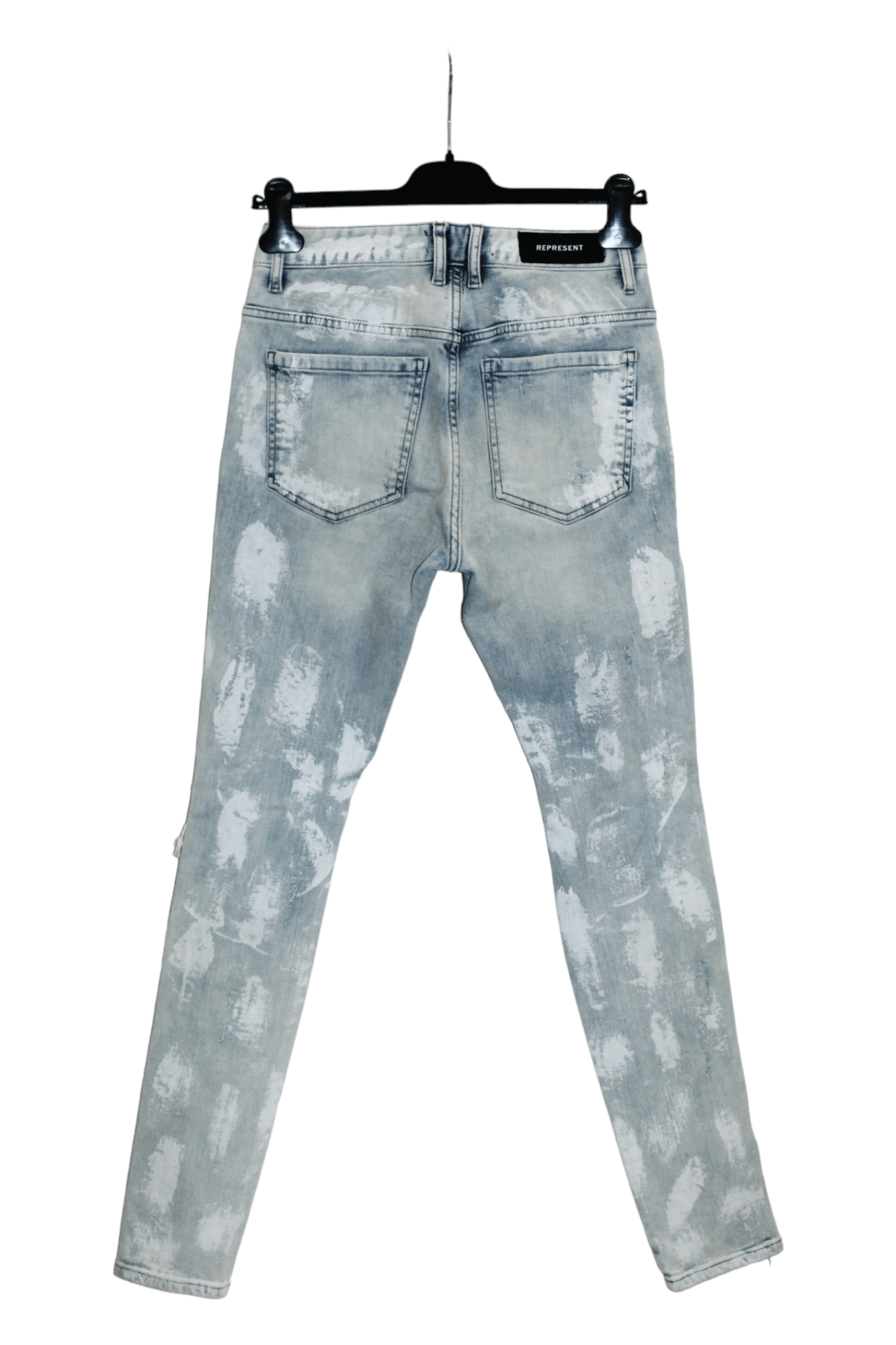 Represent Clo. Represent Knee Destroyer Bleach Blue Denim Skinny Jeans Size US 29 - 4 Thumbnail