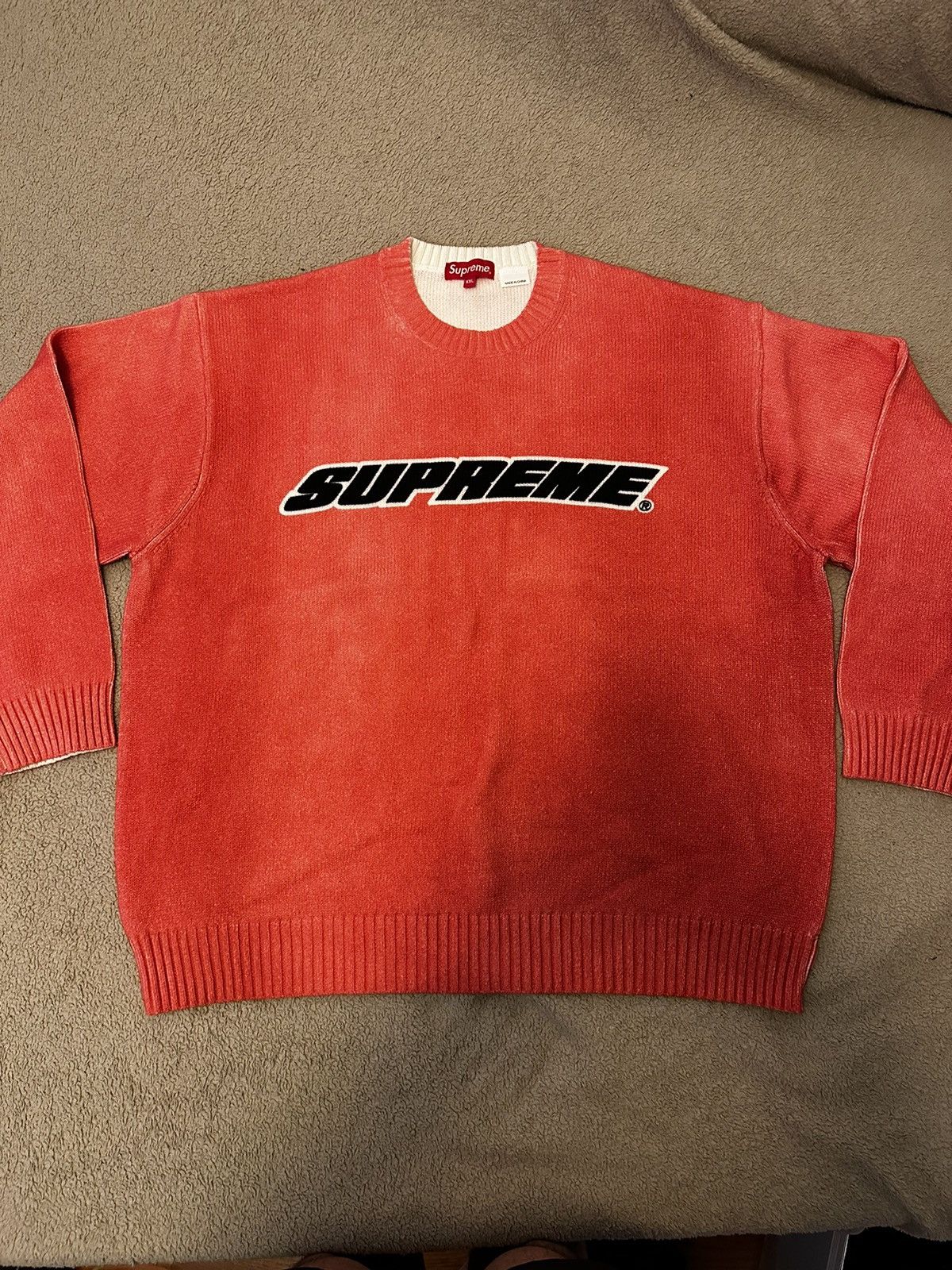 トップス supreme Printed Washed Sweater Supreme Printed Washed Sweater Black Men's - SS23 - US