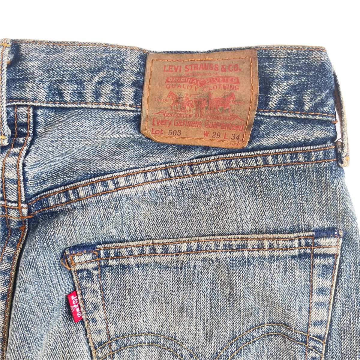 Levi's × Levi's Vintage Clothing × Vintage Vintage 90s Levi’s 503 Charcoal Washed Denim Jeans Size US 29 - 8 Thumbnail
