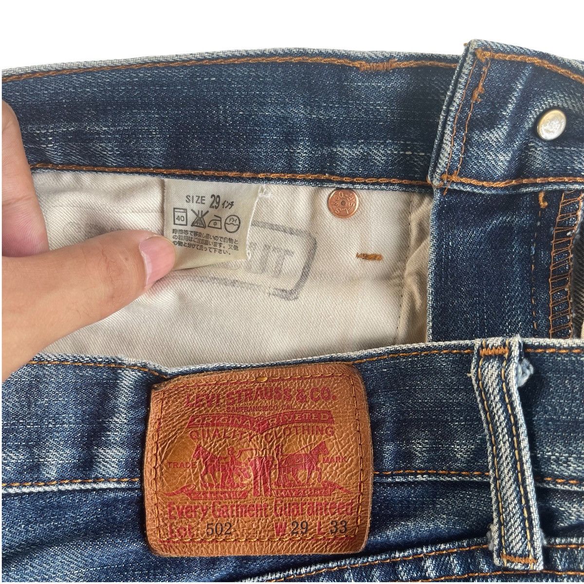 Levi's × Levi's Vintage Clothing × Vintage 90s Levi’s 502 Washed Distressed Denim Jeans 29x33 Size US 29 - 9 Thumbnail