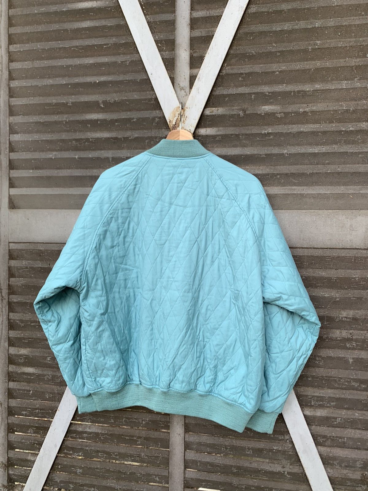Japanese Brand VINTAGE COUNTDOWN TURQUOISE DIAMOND QUILTED PUFFER JACKET Size US L / EU 52-54 / 3 - 7 Thumbnail