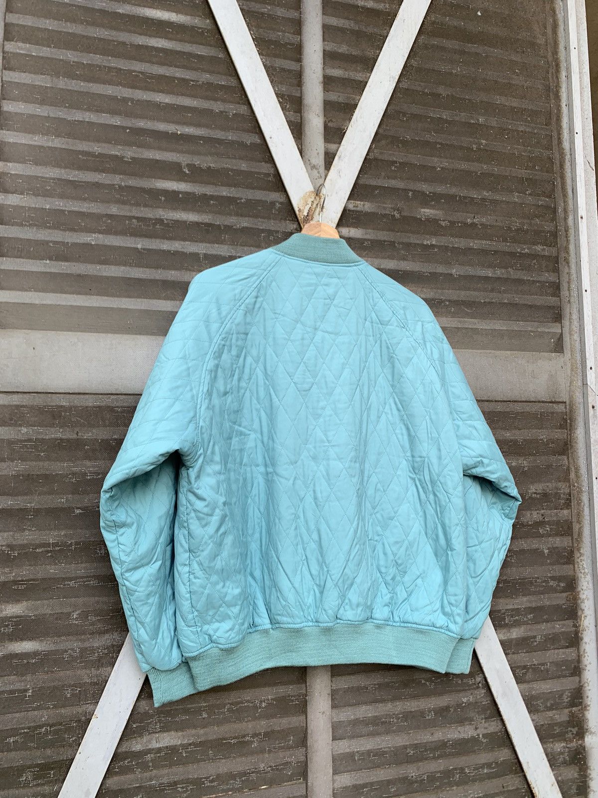 Japanese Brand VINTAGE COUNTDOWN TURQUOISE DIAMOND QUILTED PUFFER JACKET Size US L / EU 52-54 / 3 - 9 Thumbnail