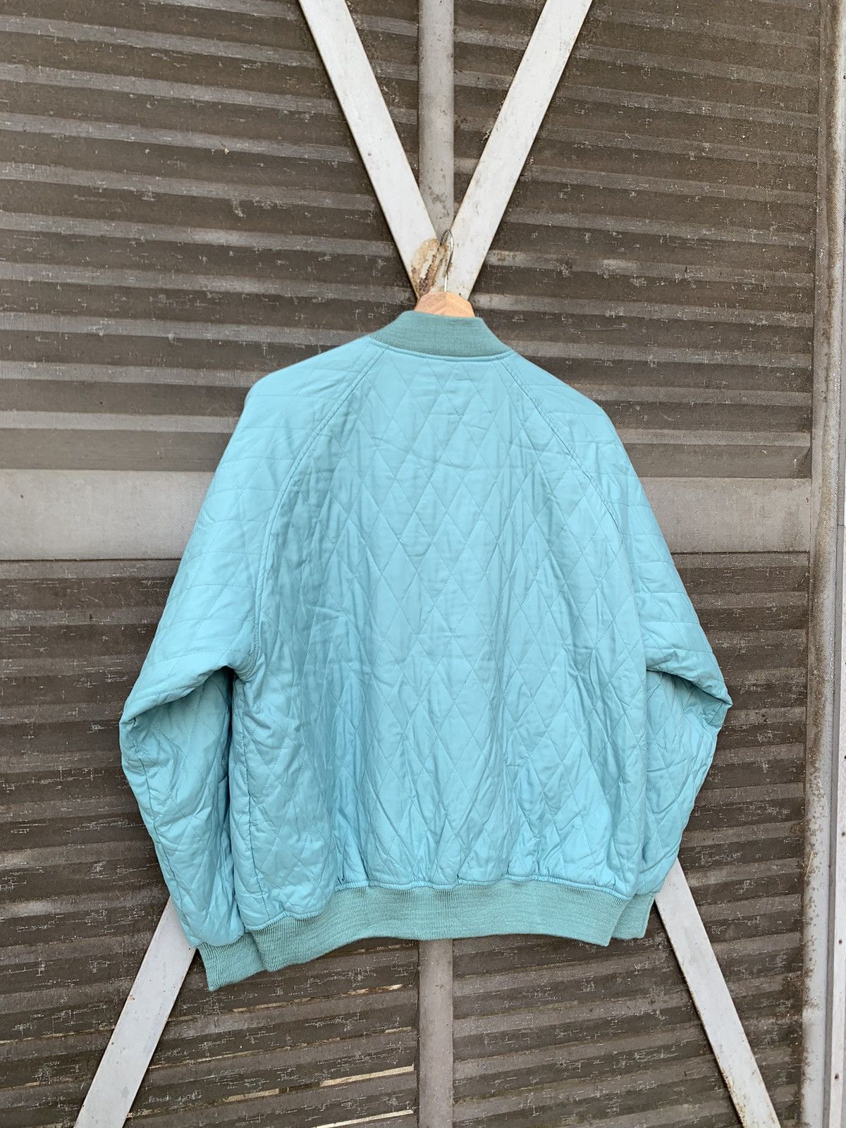 Japanese Brand VINTAGE COUNTDOWN TURQUOISE DIAMOND QUILTED PUFFER JACKET Size US L / EU 52-54 / 3 - 8 Thumbnail