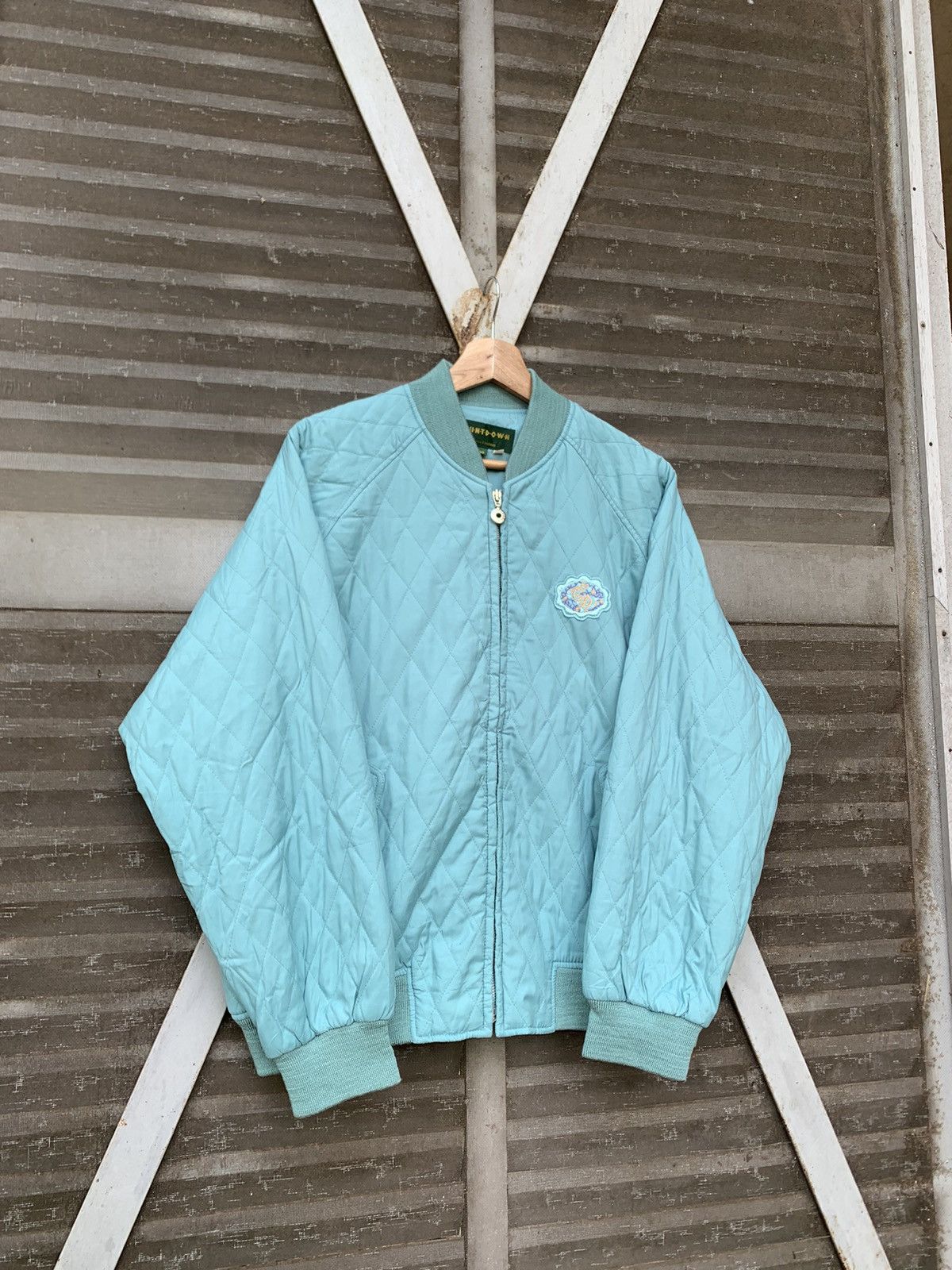 Japanese Brand VINTAGE COUNTDOWN TURQUOISE DIAMOND QUILTED PUFFER JACKET Size US L / EU 52-54 / 3 - 3 Thumbnail
