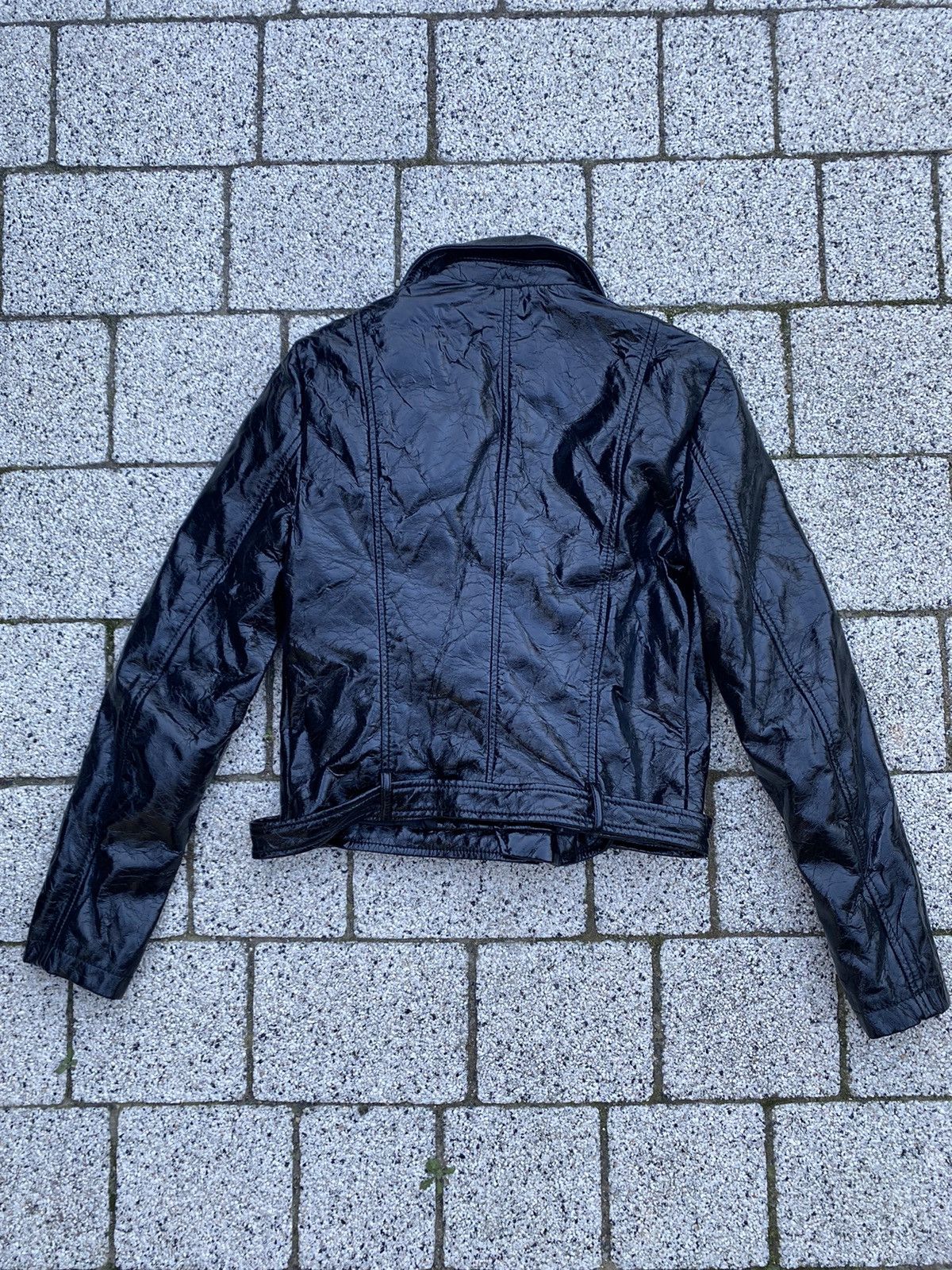 Vintage Eco fake ramones shiny leather jacket Size S / US 4 / IT 40 - 2 Thumbnail