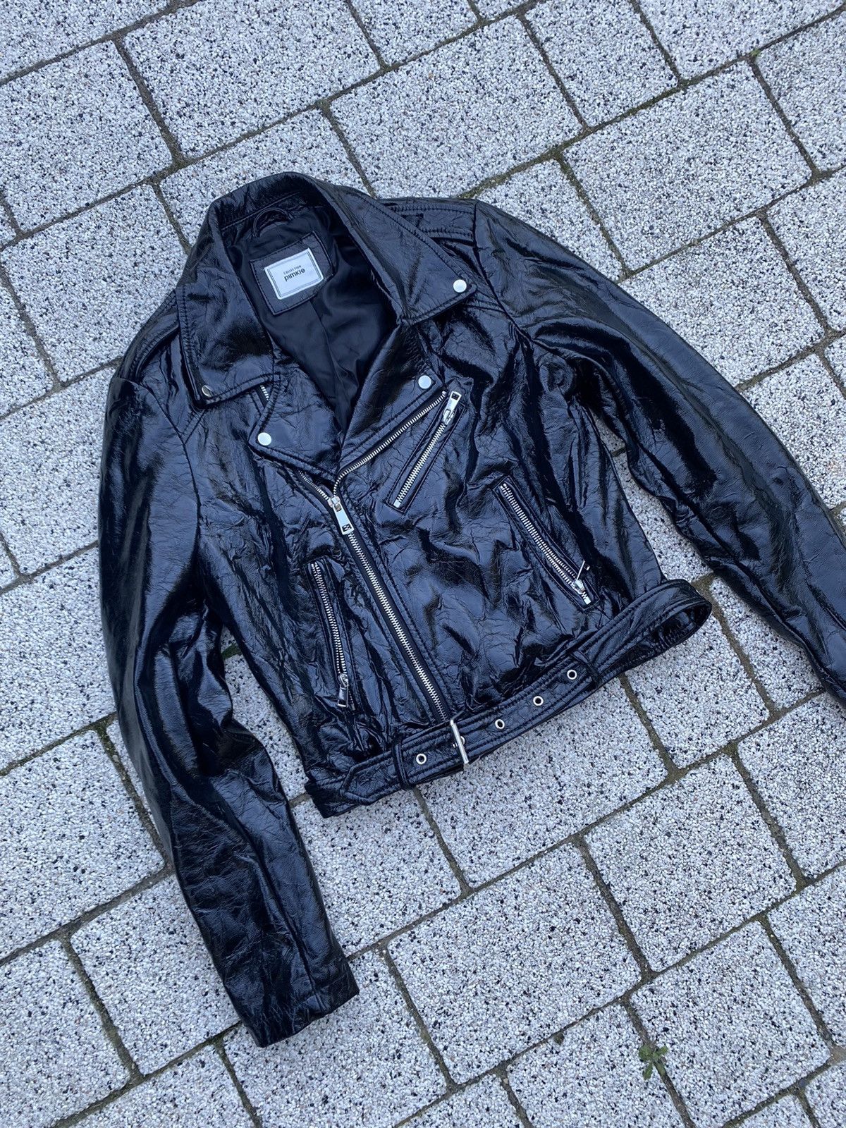 Vintage Eco fake ramones shiny leather jacket Size S / US 4 / IT 40 - 3 Thumbnail