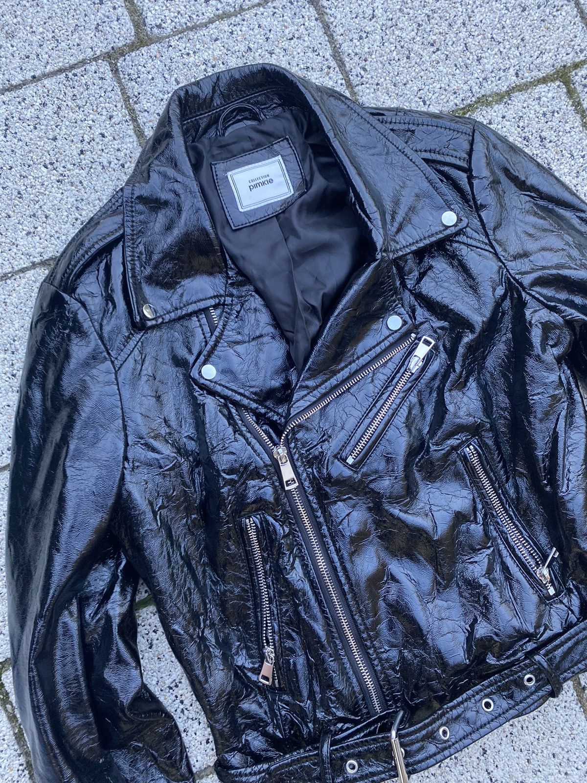 Vintage Eco fake ramones shiny leather jacket Size S / US 4 / IT 40 - 4 Thumbnail