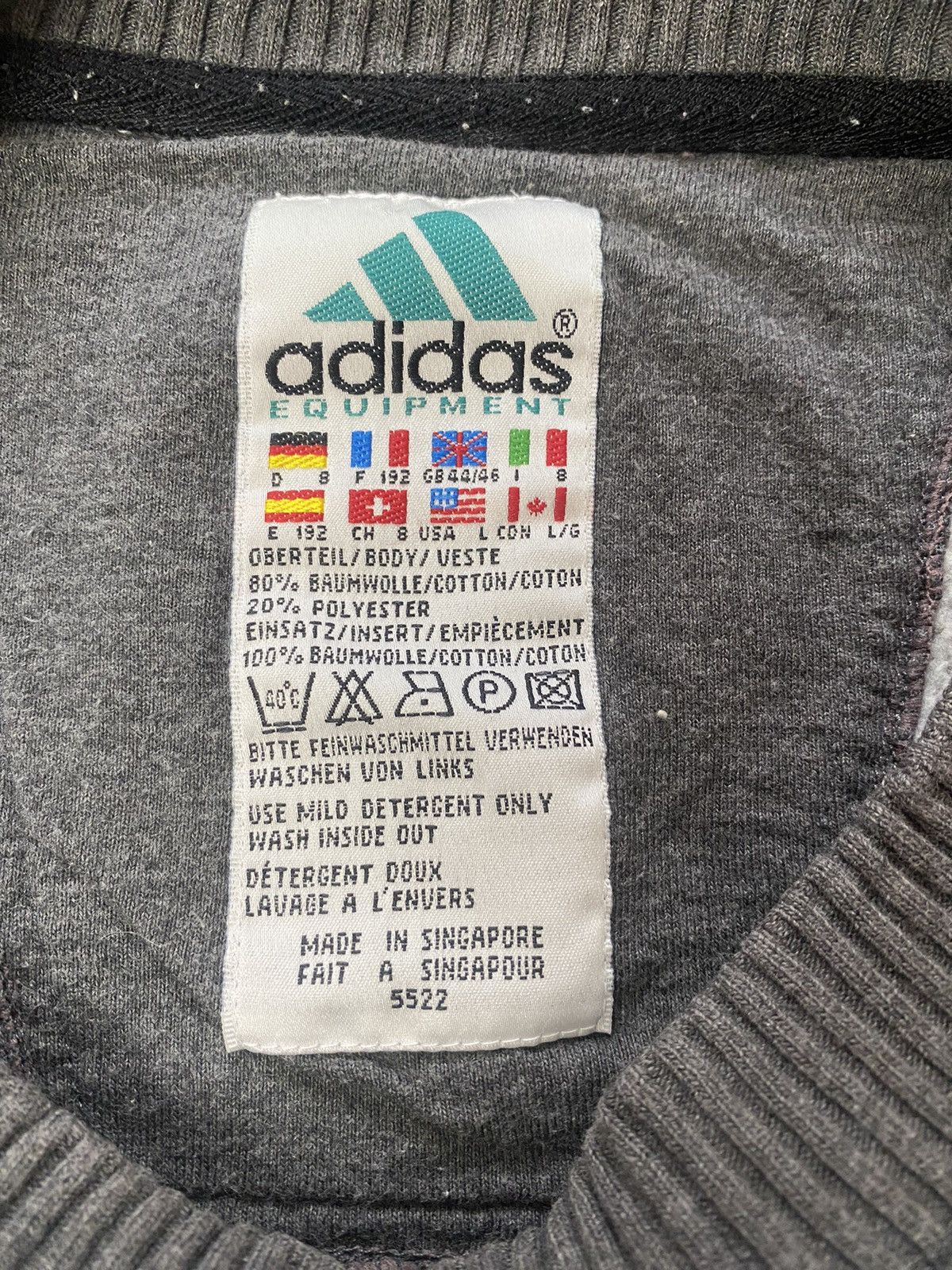 Vintage Vintage Sweatshirt Adidas Equipment Logo Crewneck Size US L / EU 52-54 / 3 - 6 Thumbnail