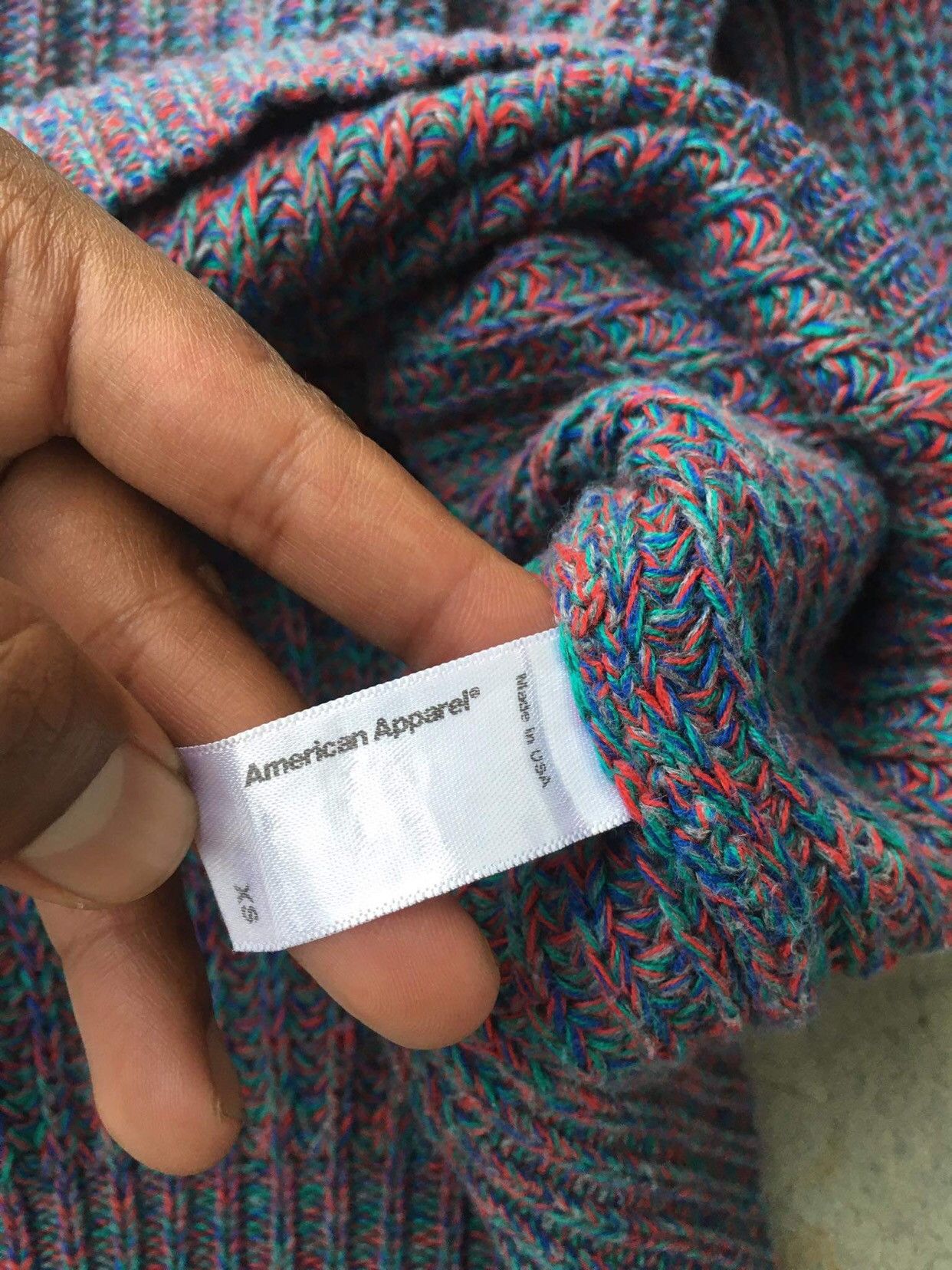 American Apparel × Homespun Knitwear 🔴Vintage AMERICAN APPAREL HandKnit Pullover Made In USA Size US XS / EU 42 / 0 - 8 Thumbnail