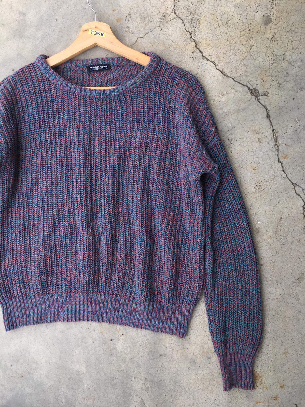 American Apparel × Homespun Knitwear 🔴Vintage AMERICAN APPAREL HandKnit Pullover Made In USA Size US XS / EU 42 / 0 - 4 Thumbnail