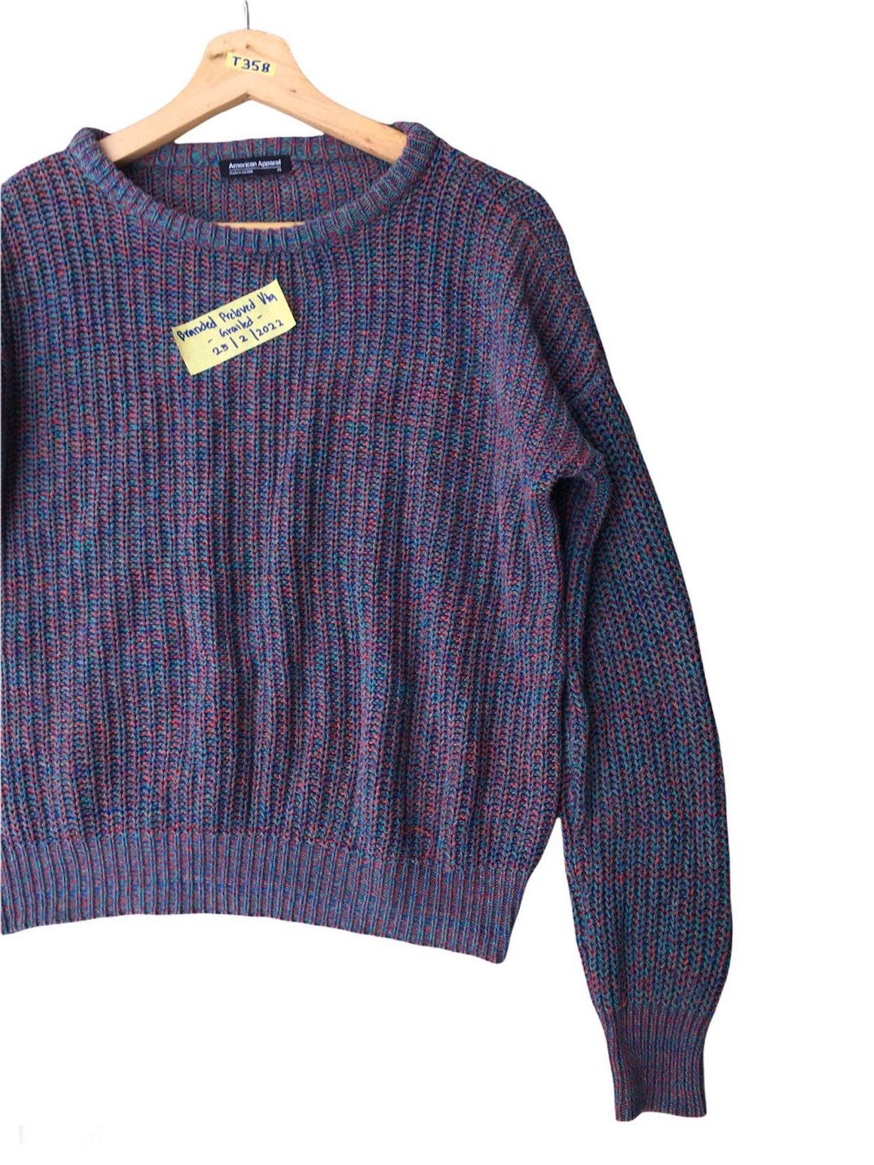 American Apparel × Homespun Knitwear 🔴Vintage AMERICAN APPAREL HandKnit Pullover Made In USA Size US XS / EU 42 / 0 - 2 Thumbnail