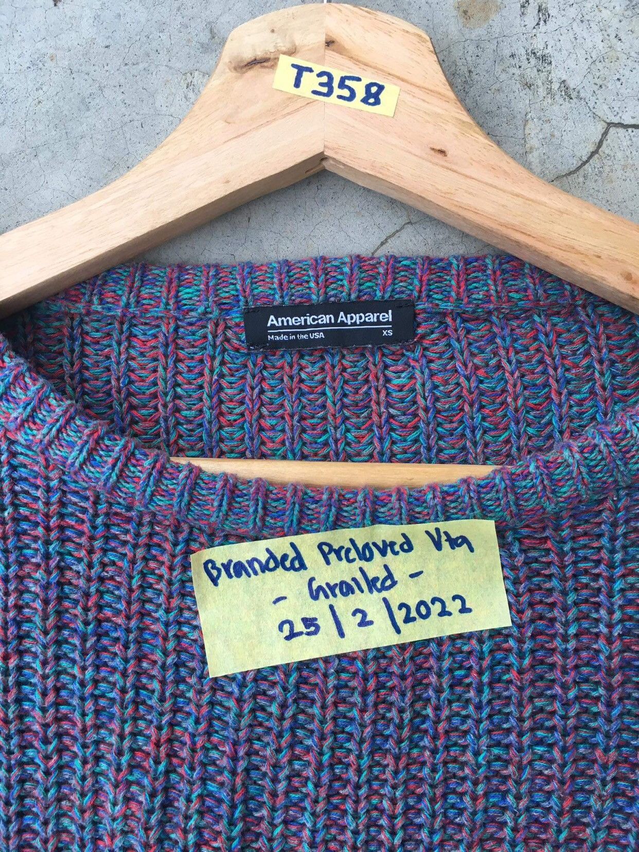 American Apparel × Homespun Knitwear 🔴Vintage AMERICAN APPAREL HandKnit Pullover Made In USA Size US XS / EU 42 / 0 - 5 Thumbnail