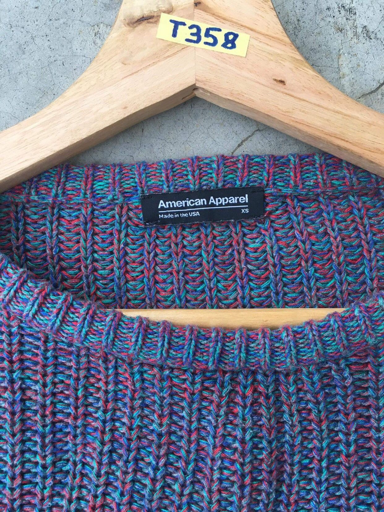 American Apparel × Homespun Knitwear 🔴Vintage AMERICAN APPAREL HandKnit Pullover Made In USA Size US XS / EU 42 / 0 - 6 Thumbnail