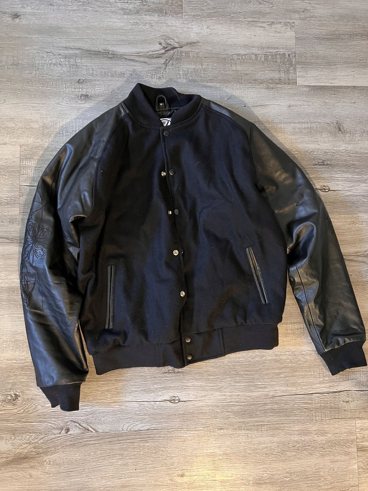 basketcase gallery Basketcase Gallery War Varsity Jacket Black | Grailed