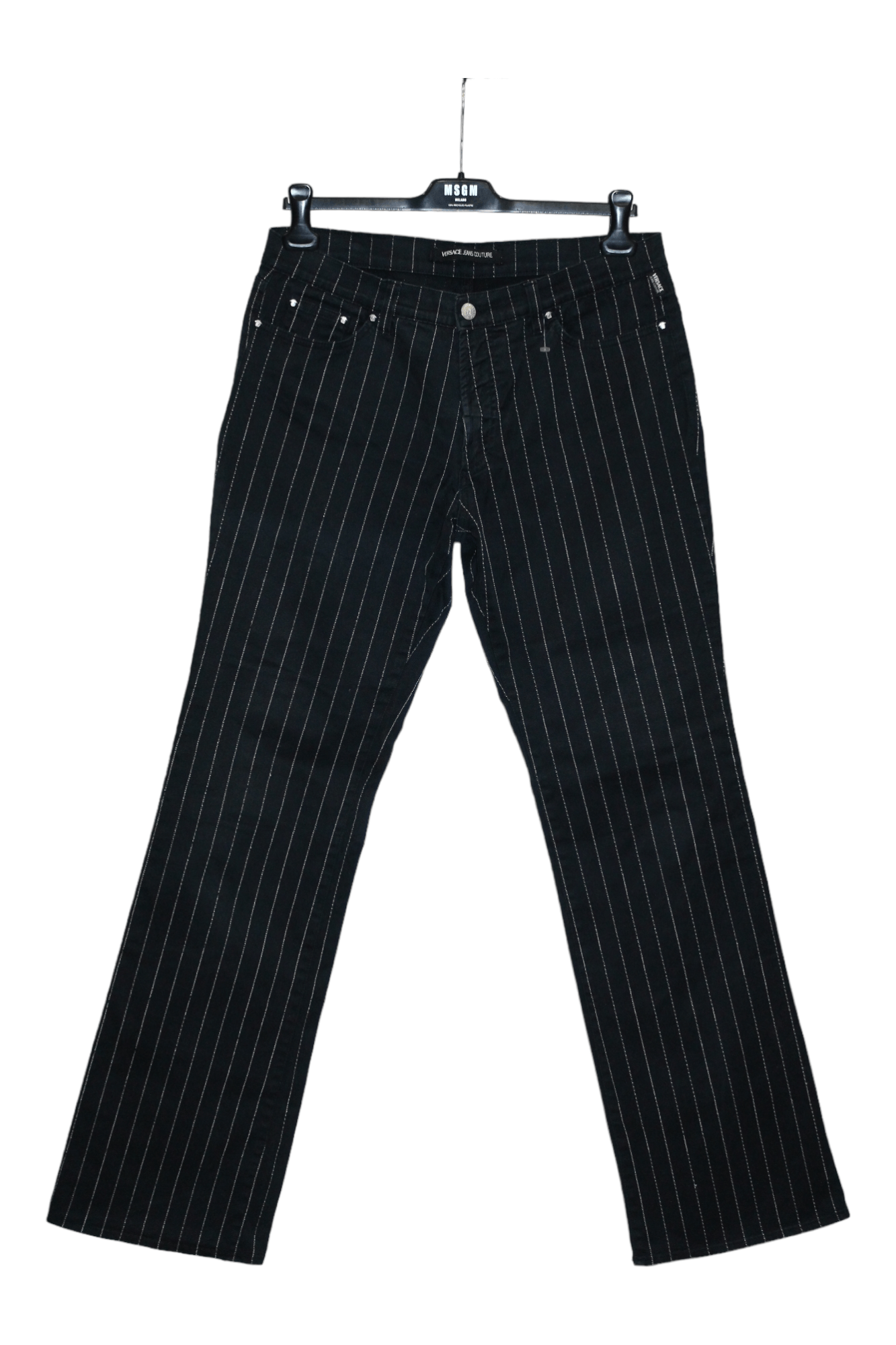 Versace Jeans Couture Flared Silver Hickory Denim Pants