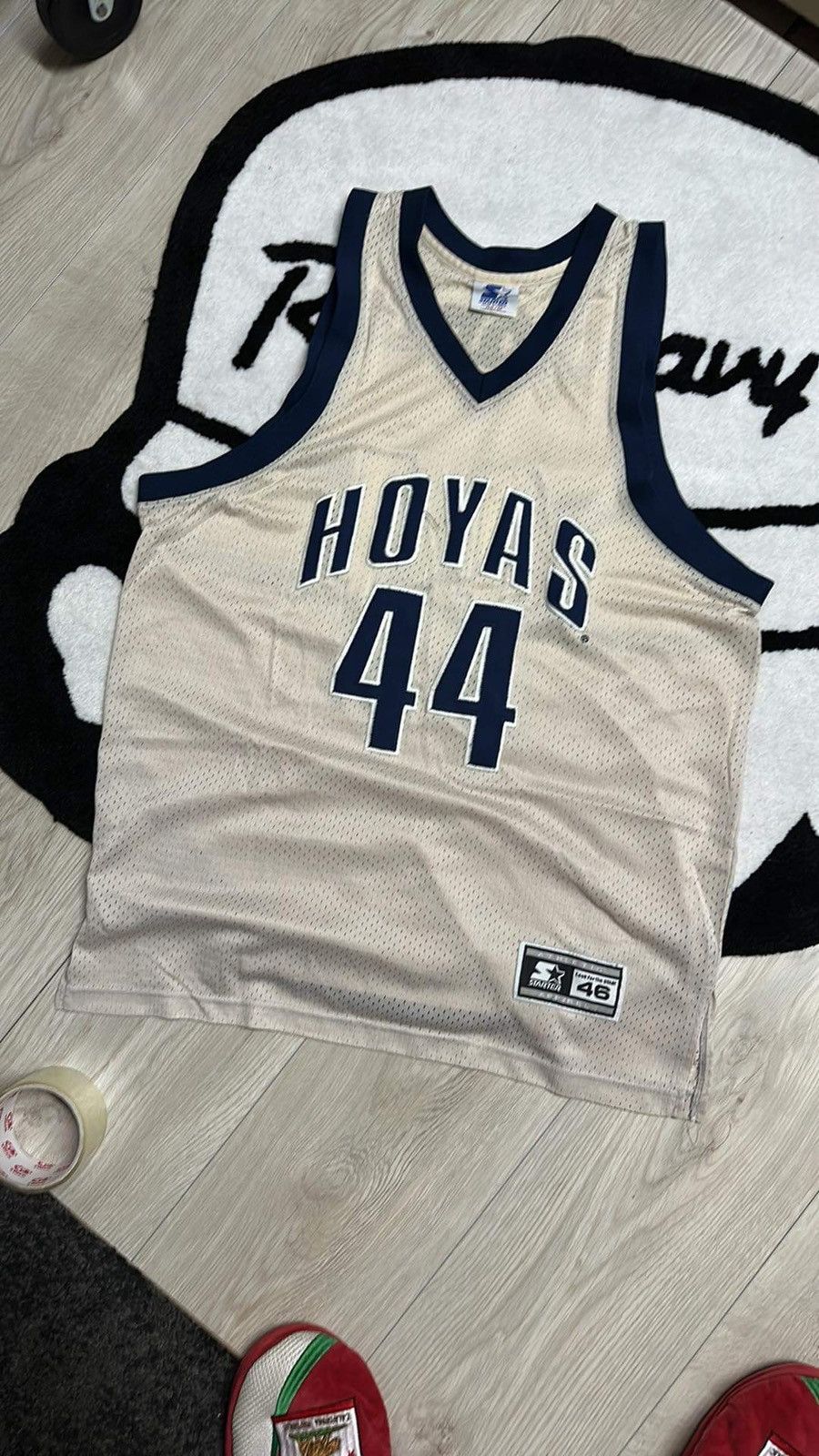 Starter × Vintage 90s Georgetown Hoyas University Starter Jersey 44 Size US L / EU 52-54 / 3 - 1 Thumbnail