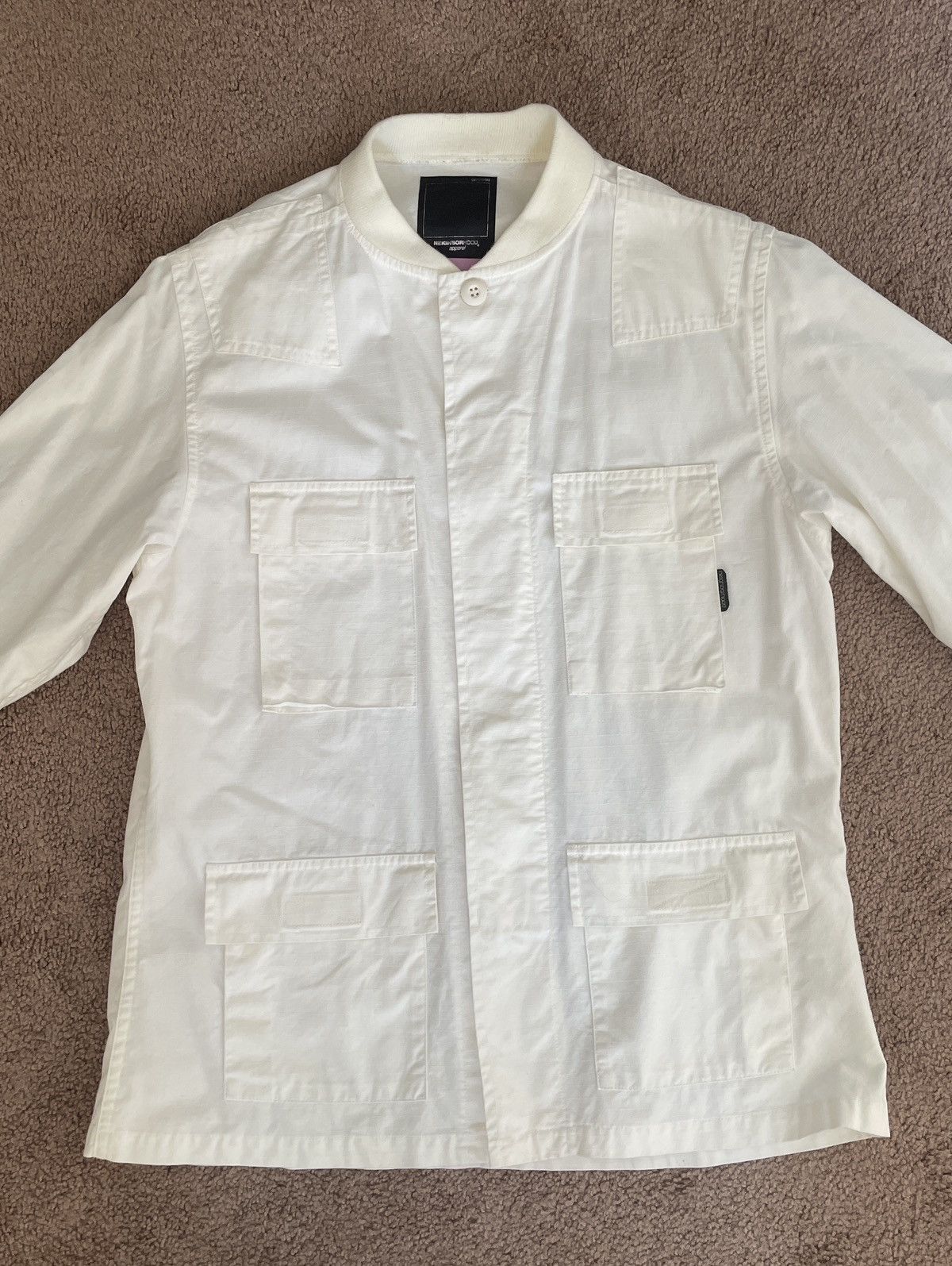 Neighborhood Cream white work jacket