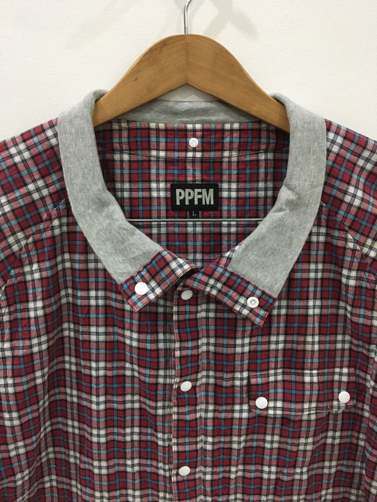 Japanese Brand PPFM - TARTAN PLAID CHECK BUTTON UP SHIRT Size US L / EU 52-54 / 3 - 4 Thumbnail
