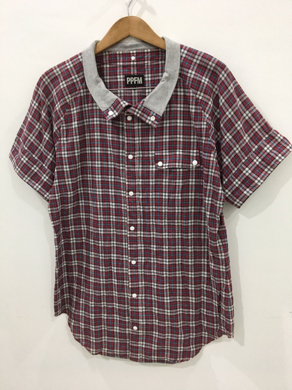 Japanese Brand PPFM - TARTAN PLAID CHECK BUTTON UP SHIRT Size US L / EU 52-54 / 3 - 1 Thumbnail