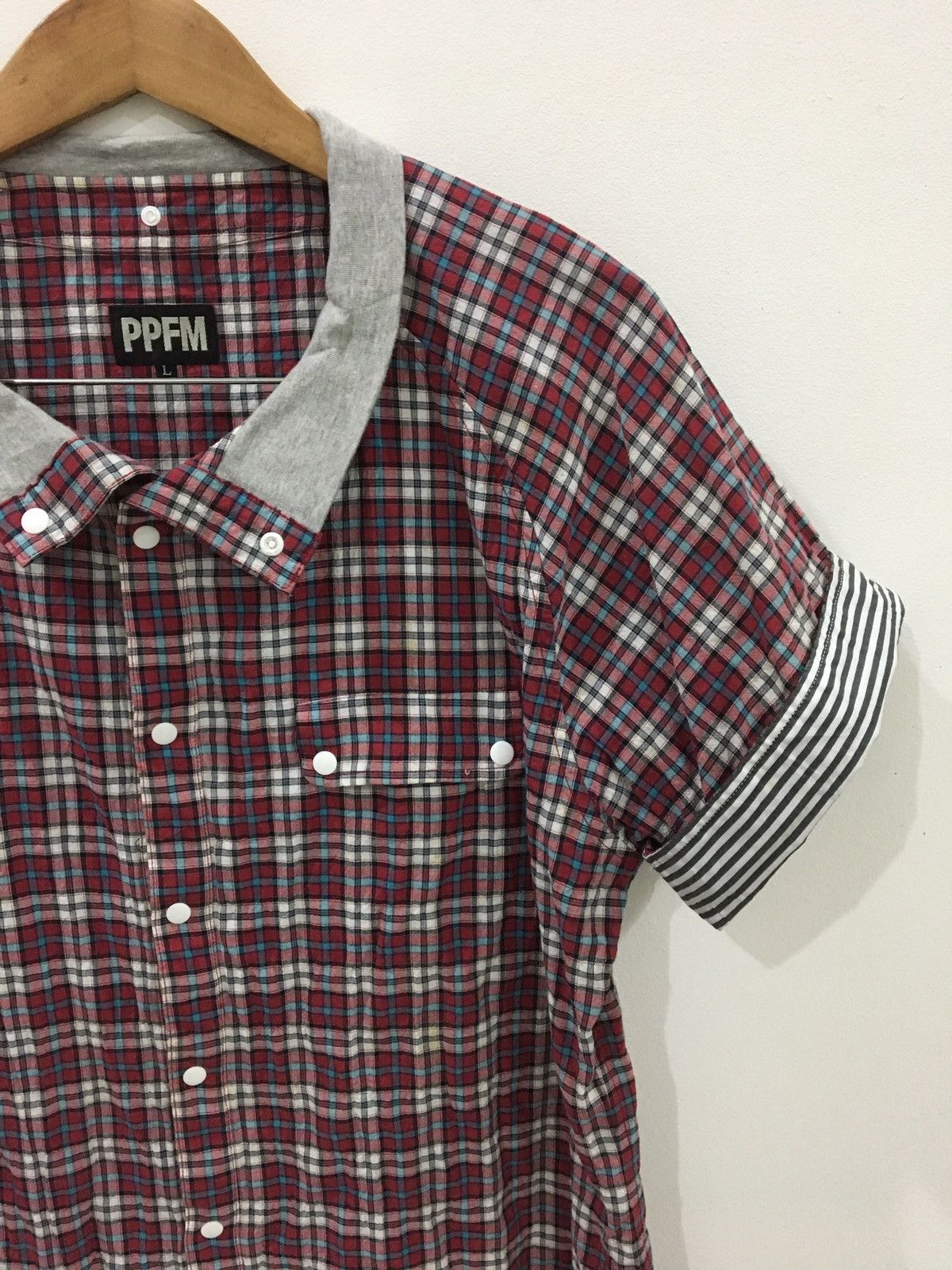Japanese Brand PPFM - TARTAN PLAID CHECK BUTTON UP SHIRT Size US L / EU 52-54 / 3 - 8 Thumbnail