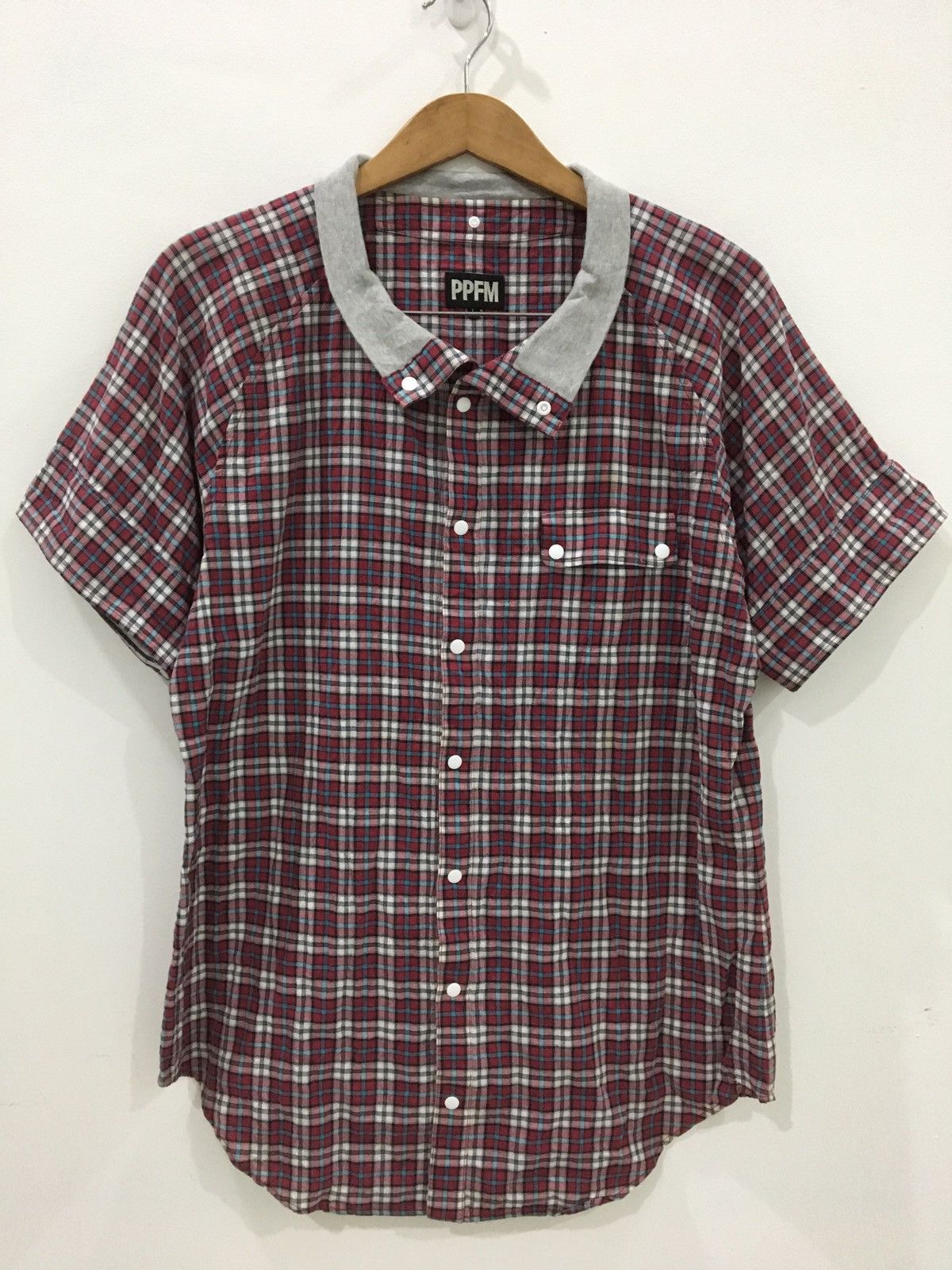 Japanese Brand PPFM - TARTAN PLAID CHECK BUTTON UP SHIRT Size US L / EU 52-54 / 3 - 2 Thumbnail