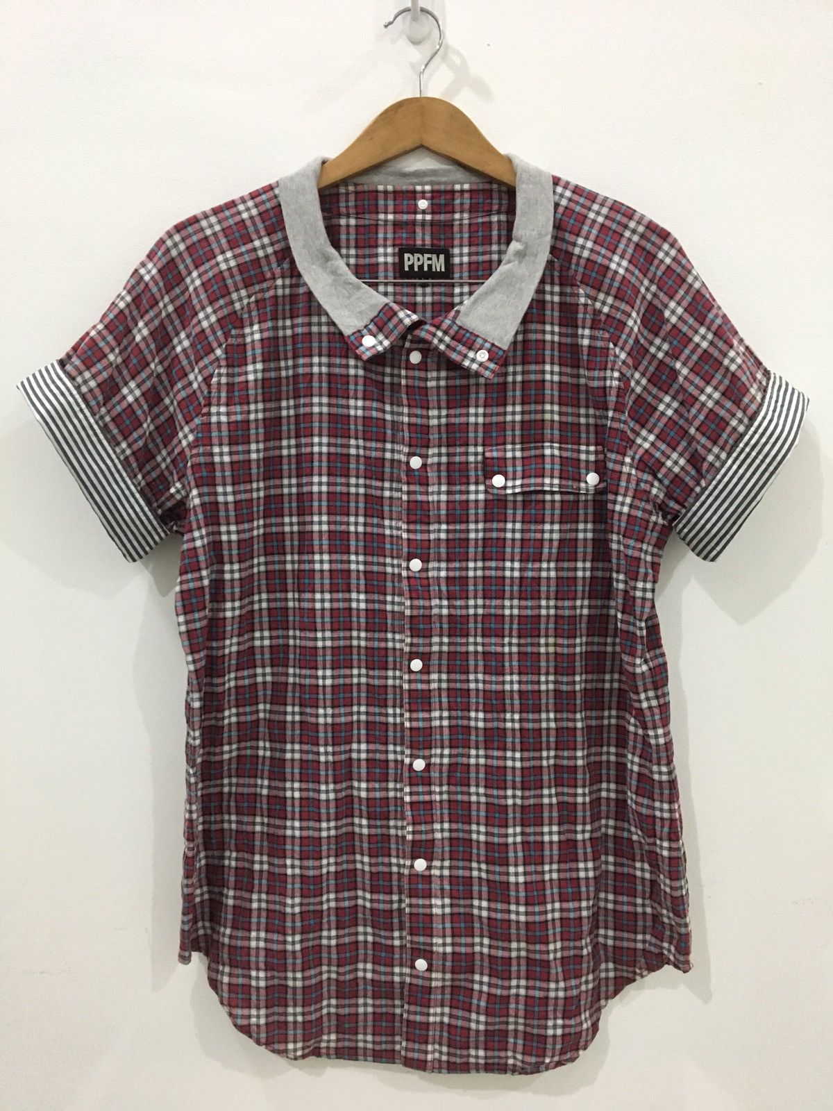 Japanese Brand PPFM - TARTAN PLAID CHECK BUTTON UP SHIRT Size US L / EU 52-54 / 3 - 3 Thumbnail