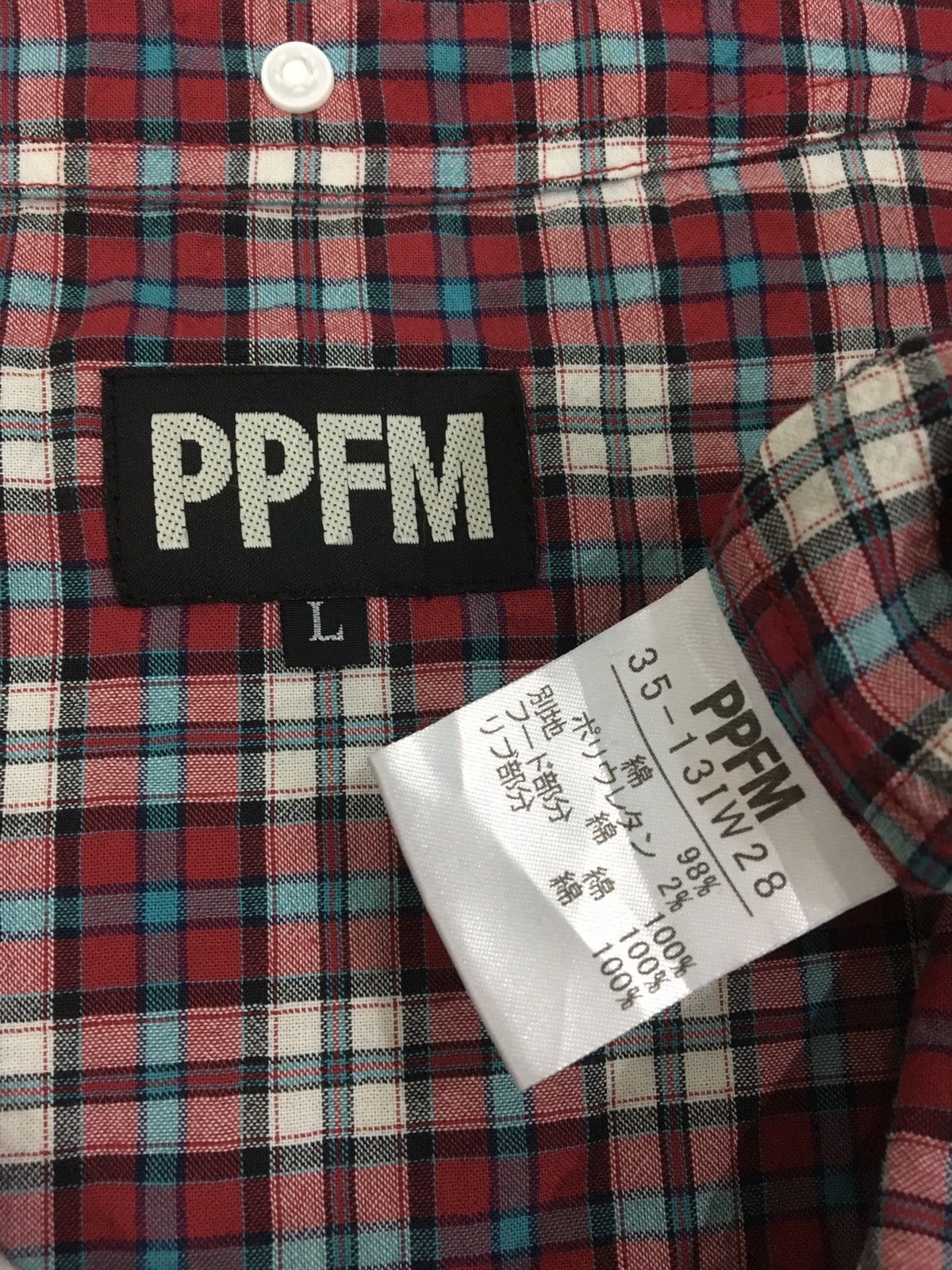 Japanese Brand PPFM - TARTAN PLAID CHECK BUTTON UP SHIRT Size US L / EU 52-54 / 3 - 11 Thumbnail