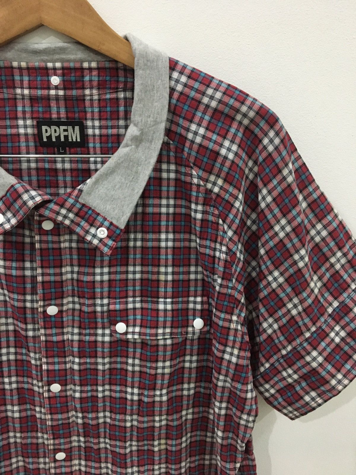 Japanese Brand PPFM - TARTAN PLAID CHECK BUTTON UP SHIRT Size US L / EU 52-54 / 3 - 6 Thumbnail