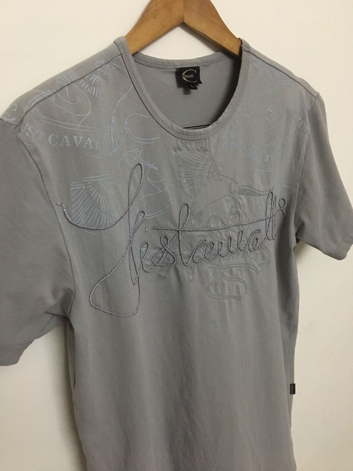 Just Cavalli JUST CAVALLI - EMBROIDERED BIRD PATTERN T-SHIRT Size US L / EU 52-54 / 3 - 3 Thumbnail