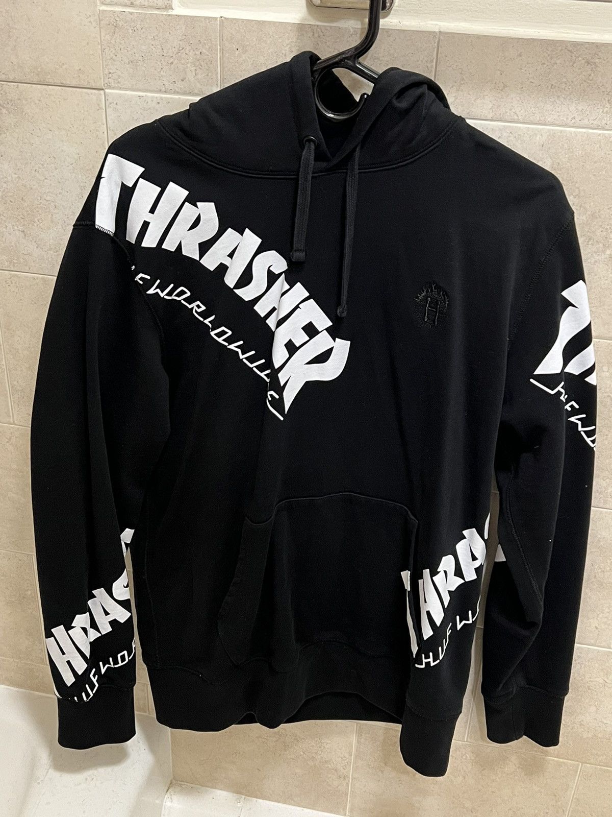 Huf × Thrasher Huf x Thrasher All Over Print Hoodie Black