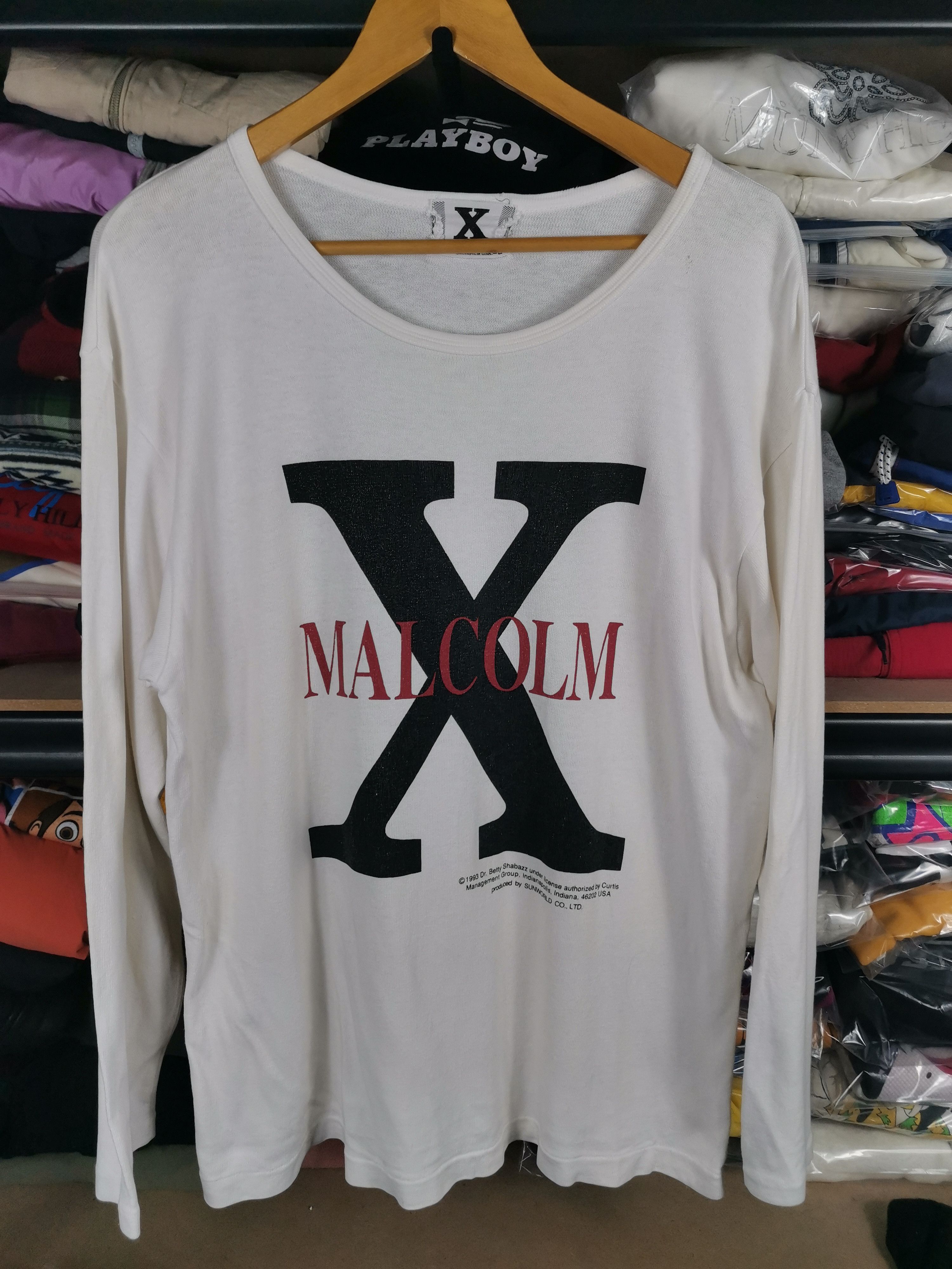 Band Tees Vintage 1993 Malcom X Long Sleeve Women Tshirt Size L / US 10 / IT 46 - 1 Thumbnail